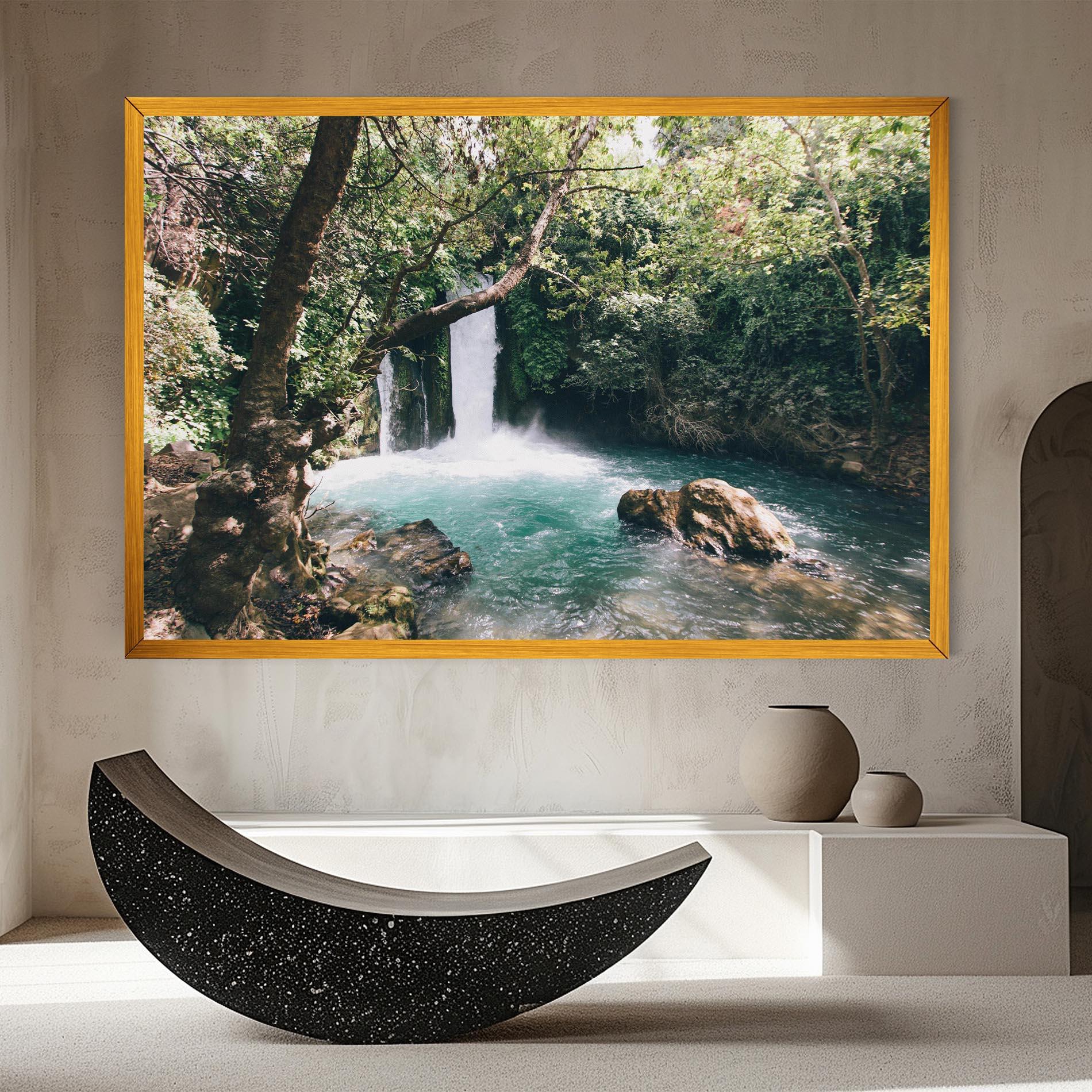 Leinwandbild Beautiful Blue Waterfall mockup 8