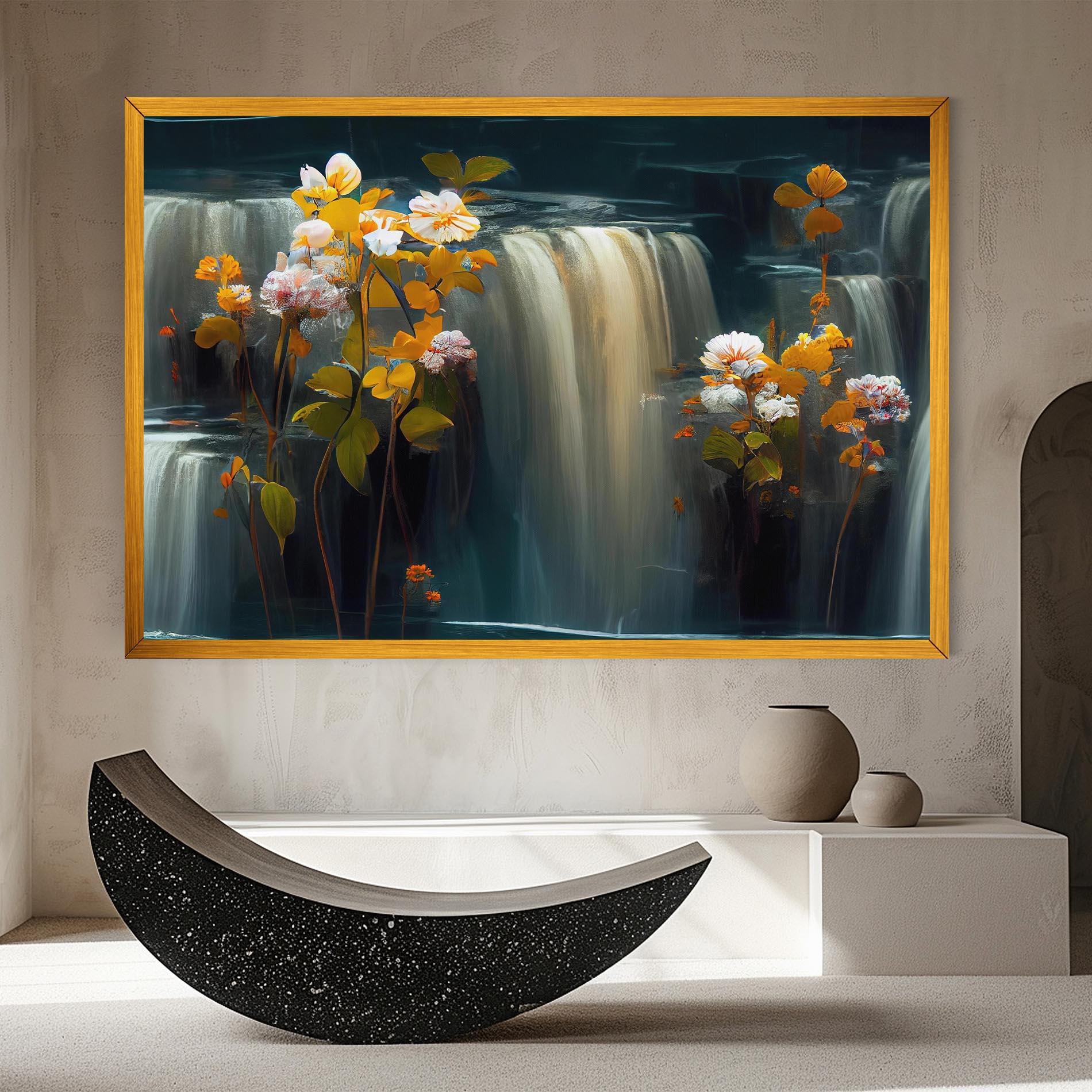 Leinwandbild Flowers Waterfall mockup 8