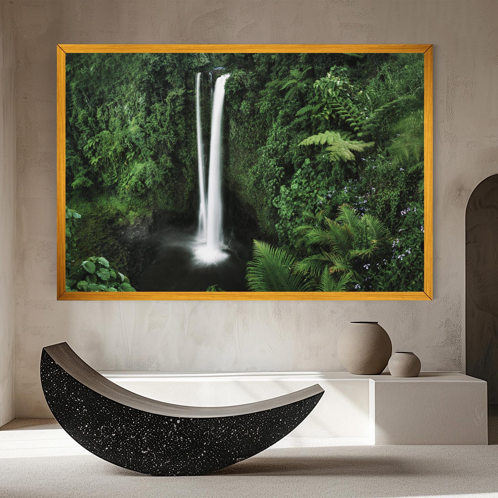 Leinwandbild Green Nature Waterfall mockup 8