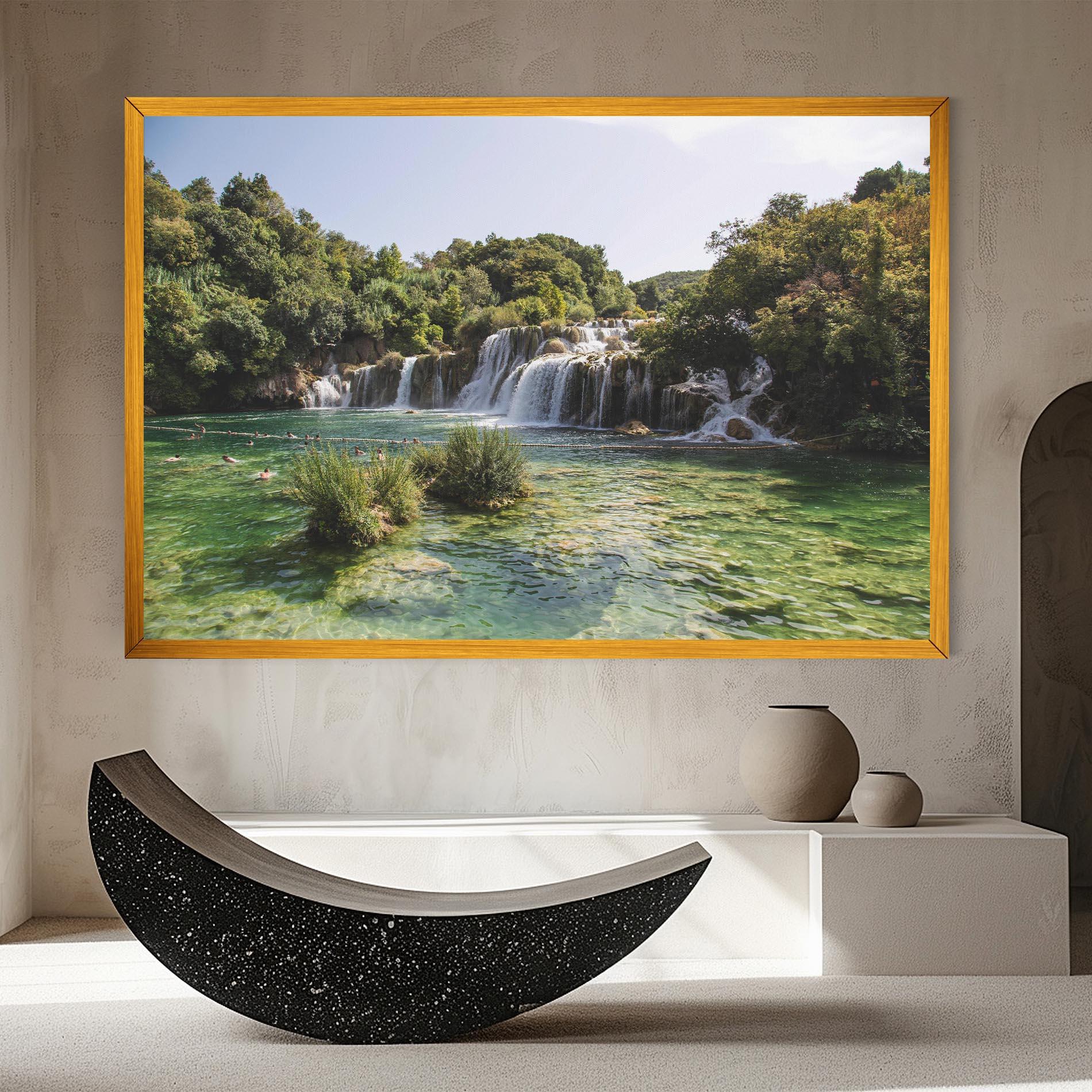 Leinwandbild Green Waterfall mockup 8