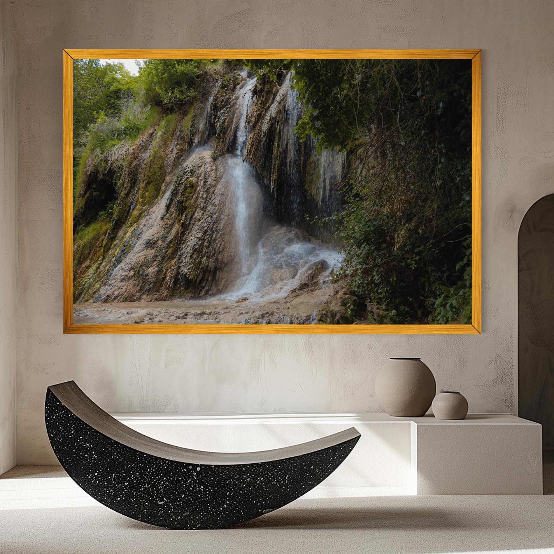 Leinwandbild Pretty Waterfall Forest mockup 8