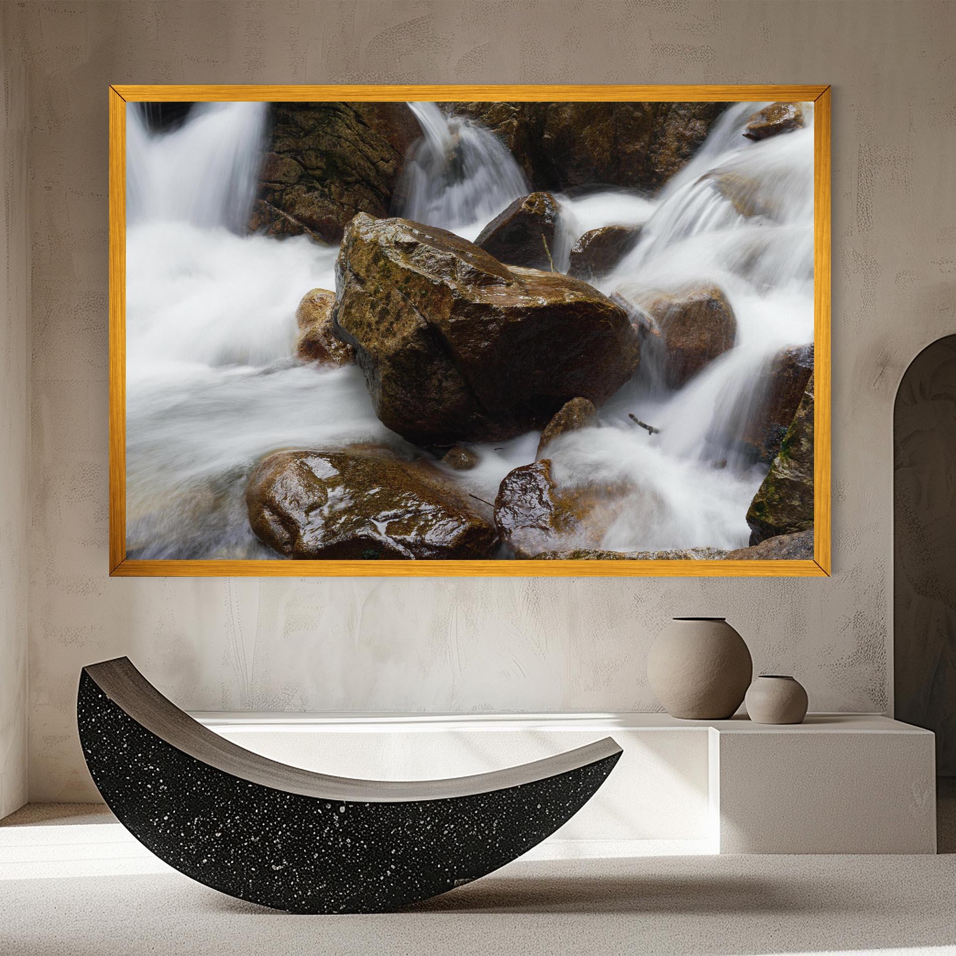 Leinwandbild Shiny Rocks Waterfall mockup 8