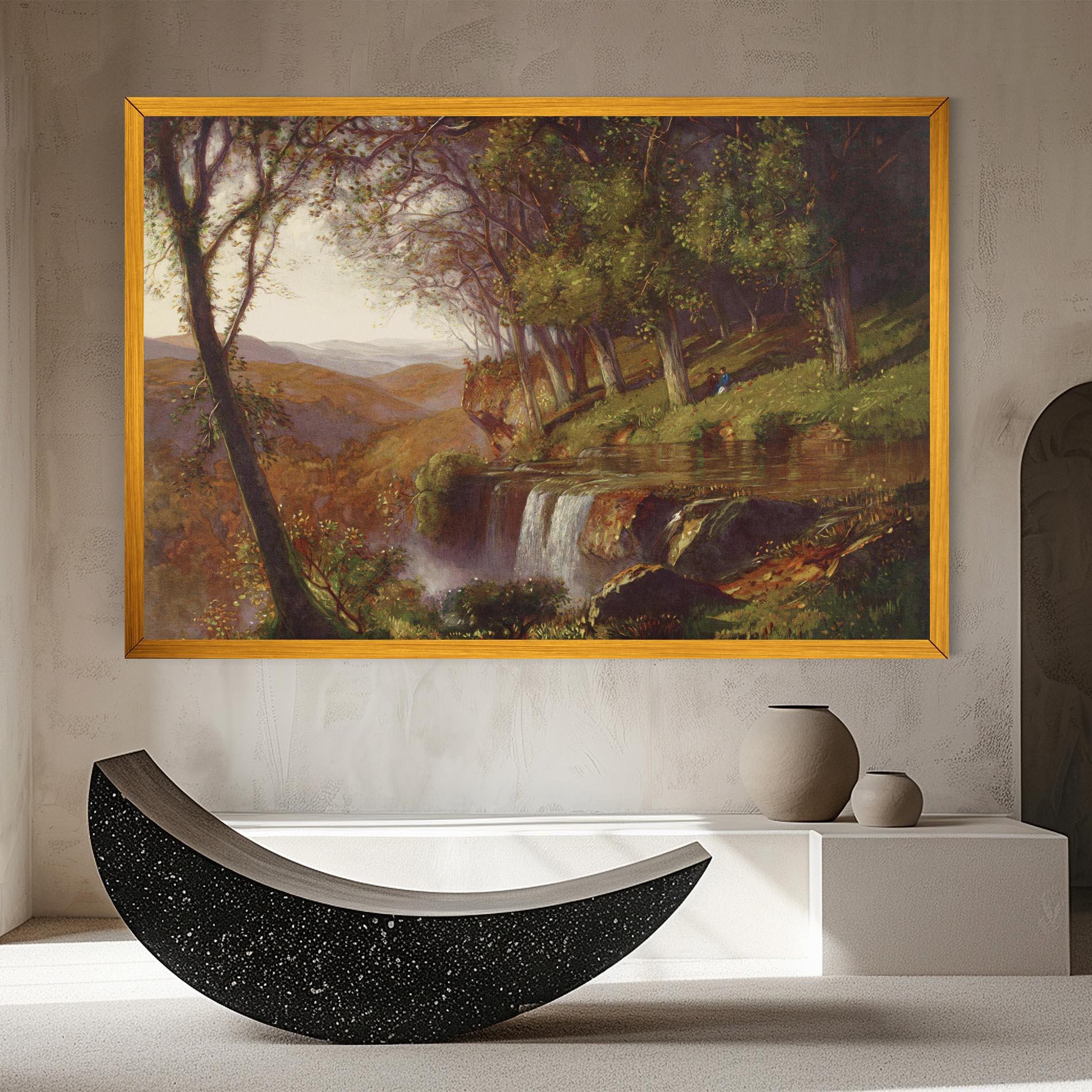 Leinwandbild Waterfall Painting mockup 8