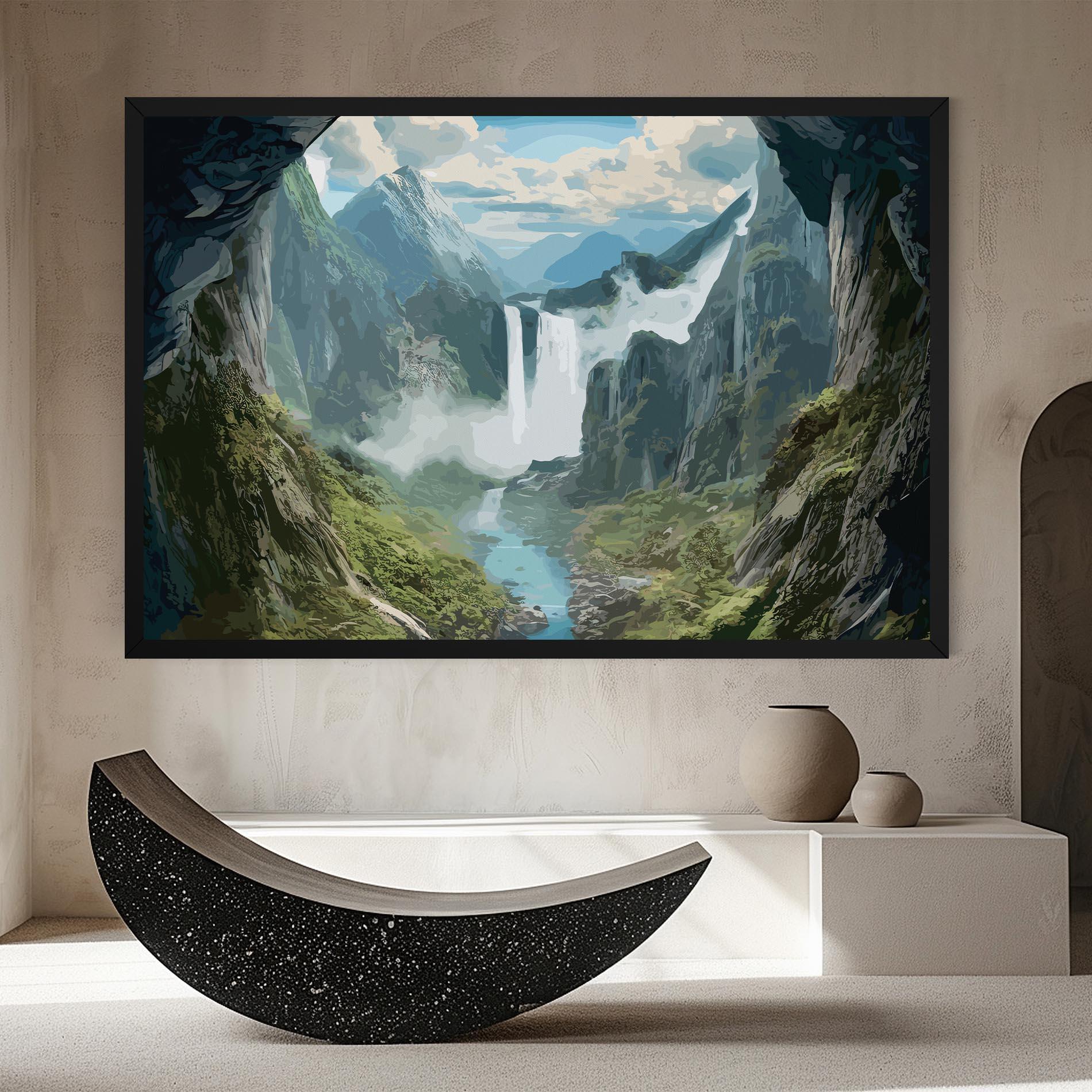 Leinwandbild Amazing Waterfall mockup 8