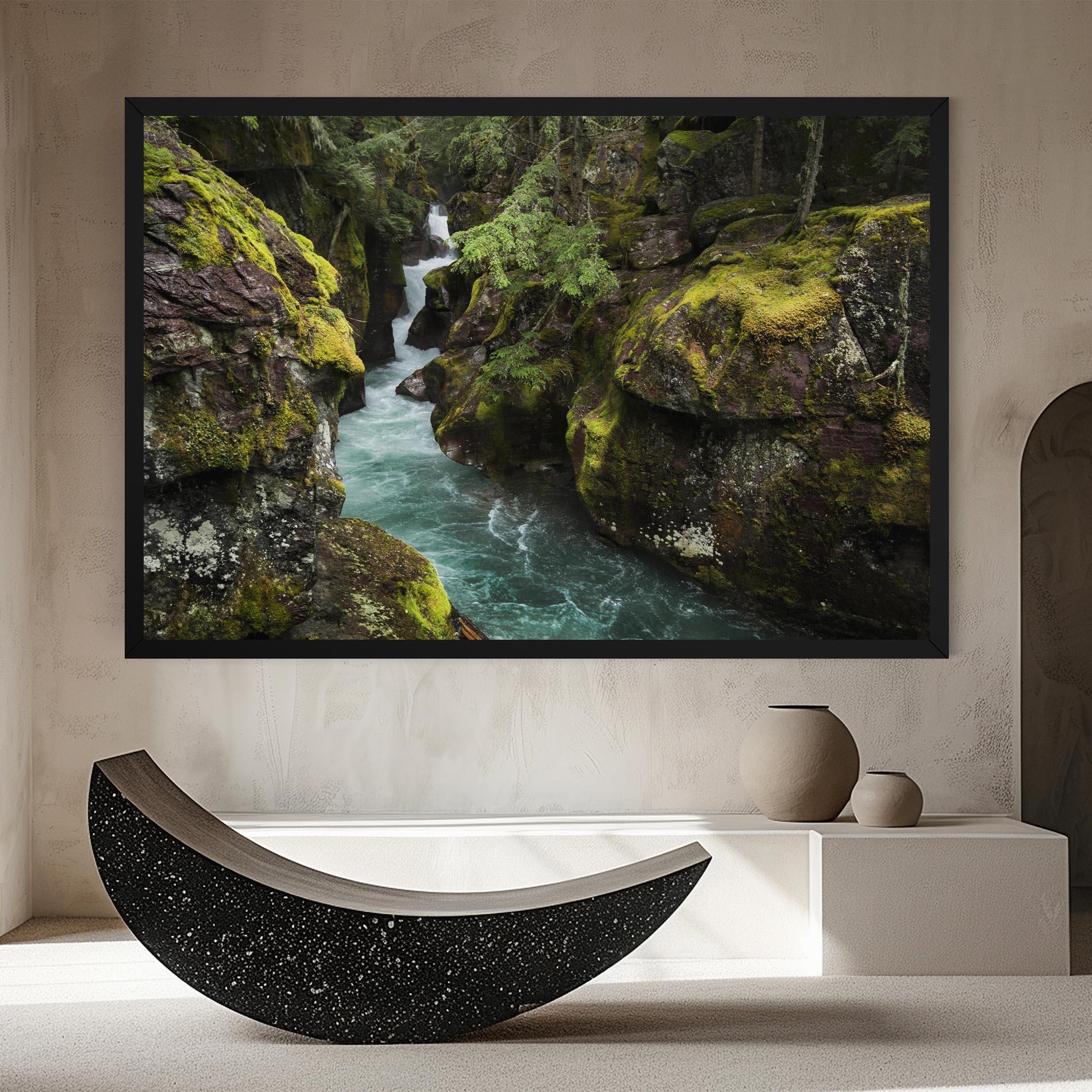 Leinwandbild Blue Majestic Waterfall mockup 8