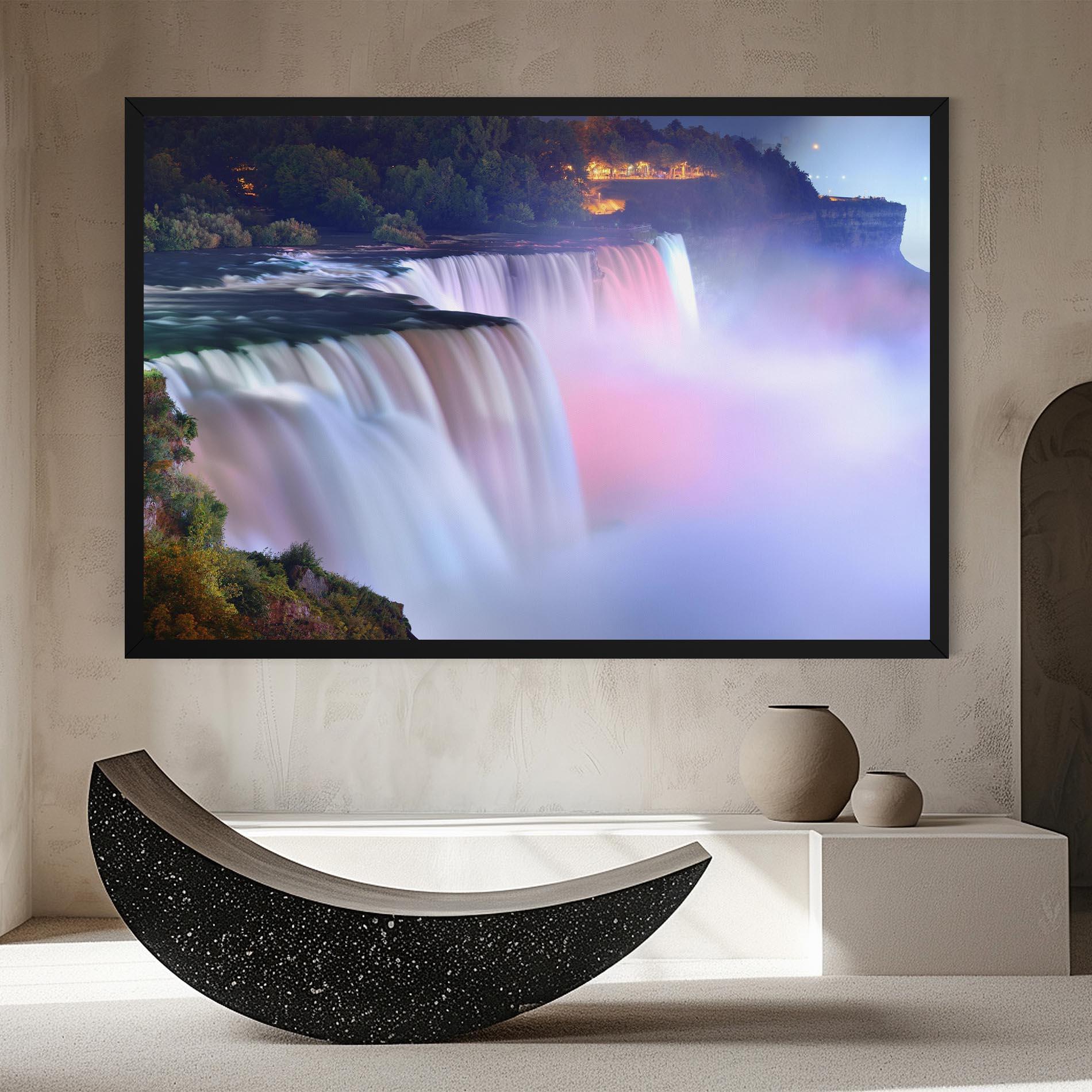 Leinwandbild Dreamy Purple Waterfall mockup 8