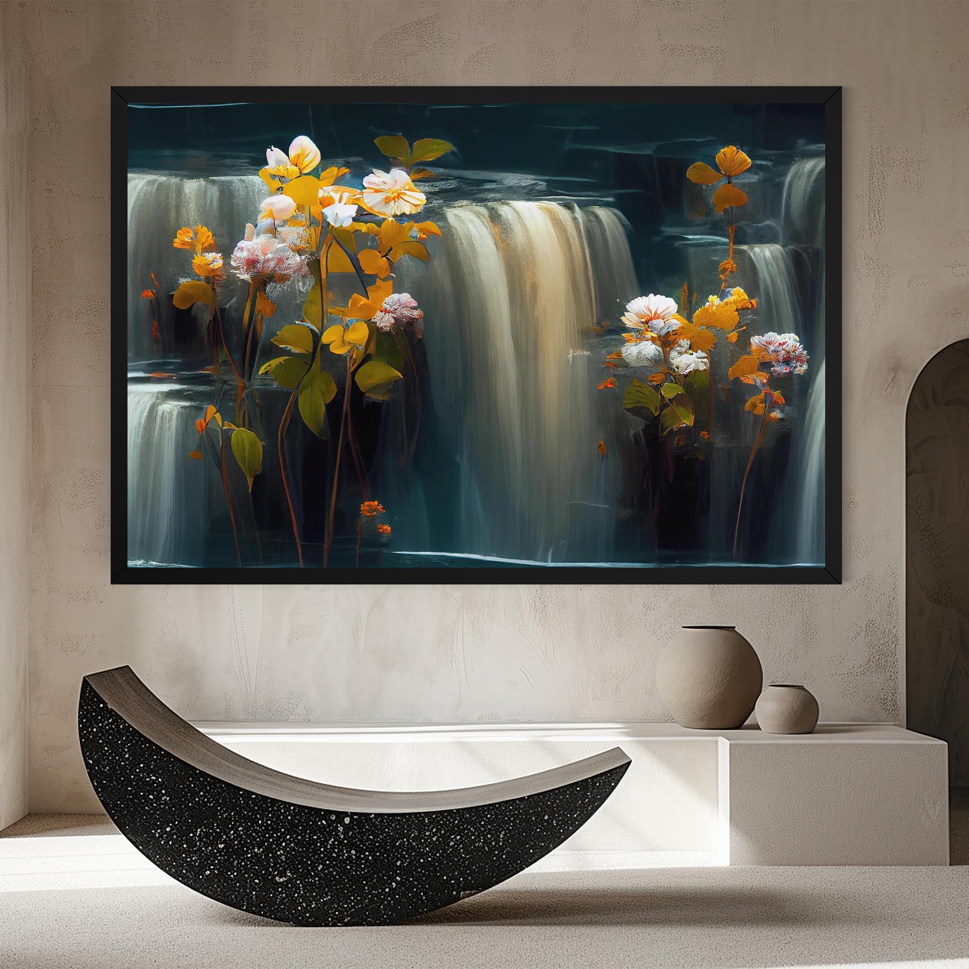 Leinwandbild Flowers Waterfall mockup 8