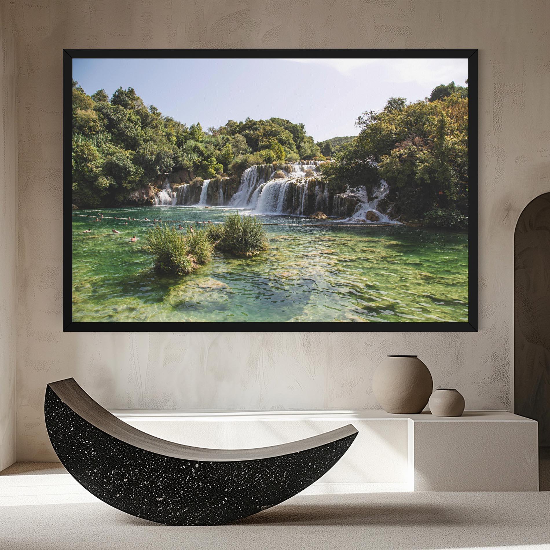 Leinwandbild Green Waterfall mockup 8