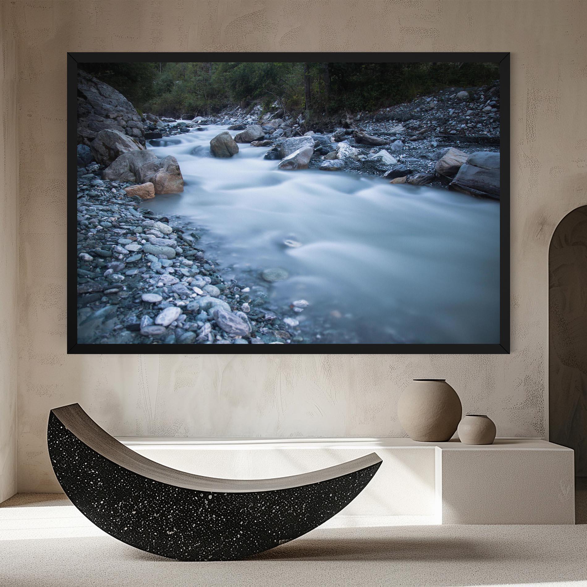 Leinwandbild Grey Water Falling mockup 8