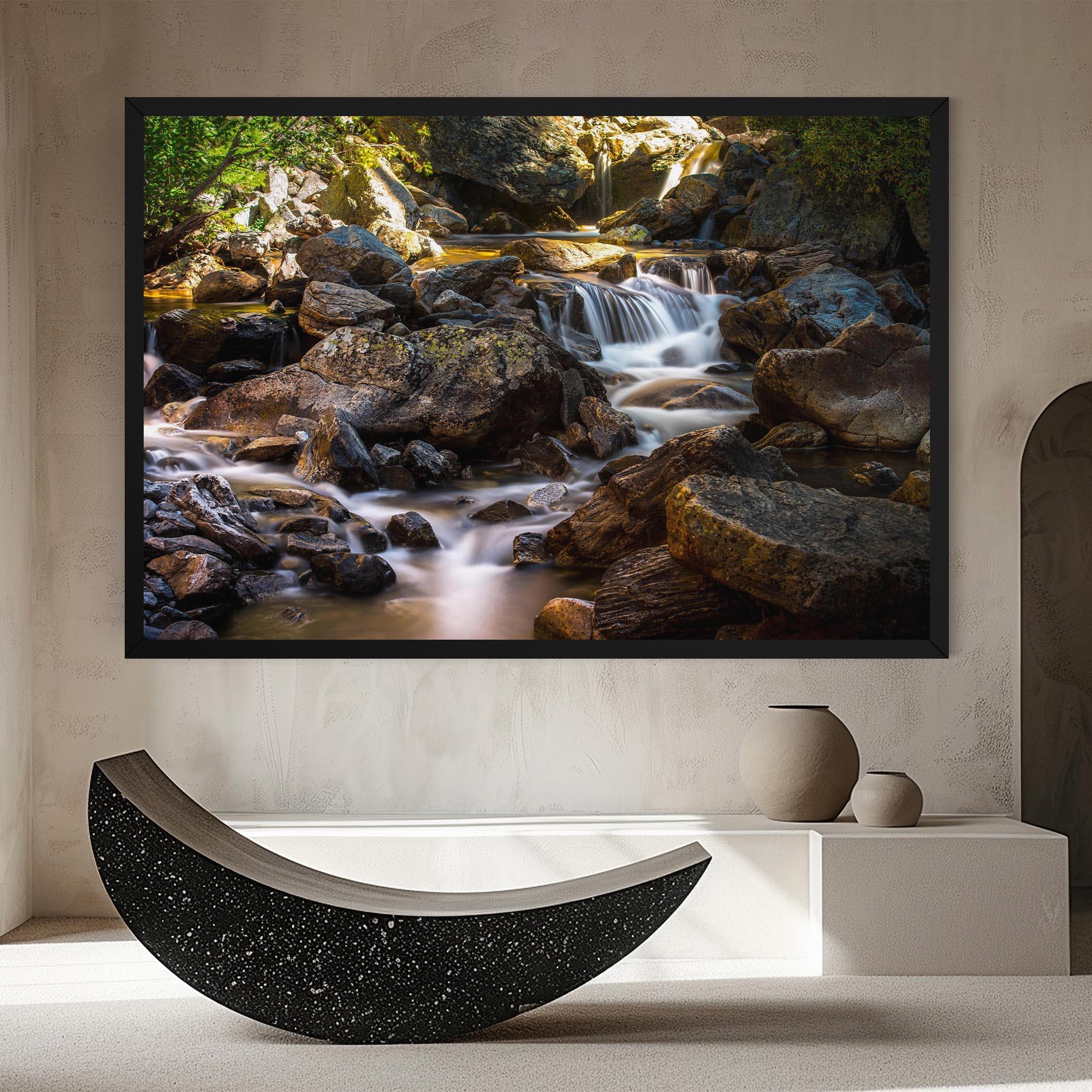 Leinwandbild Nature Rocks Waterfall mockup 8