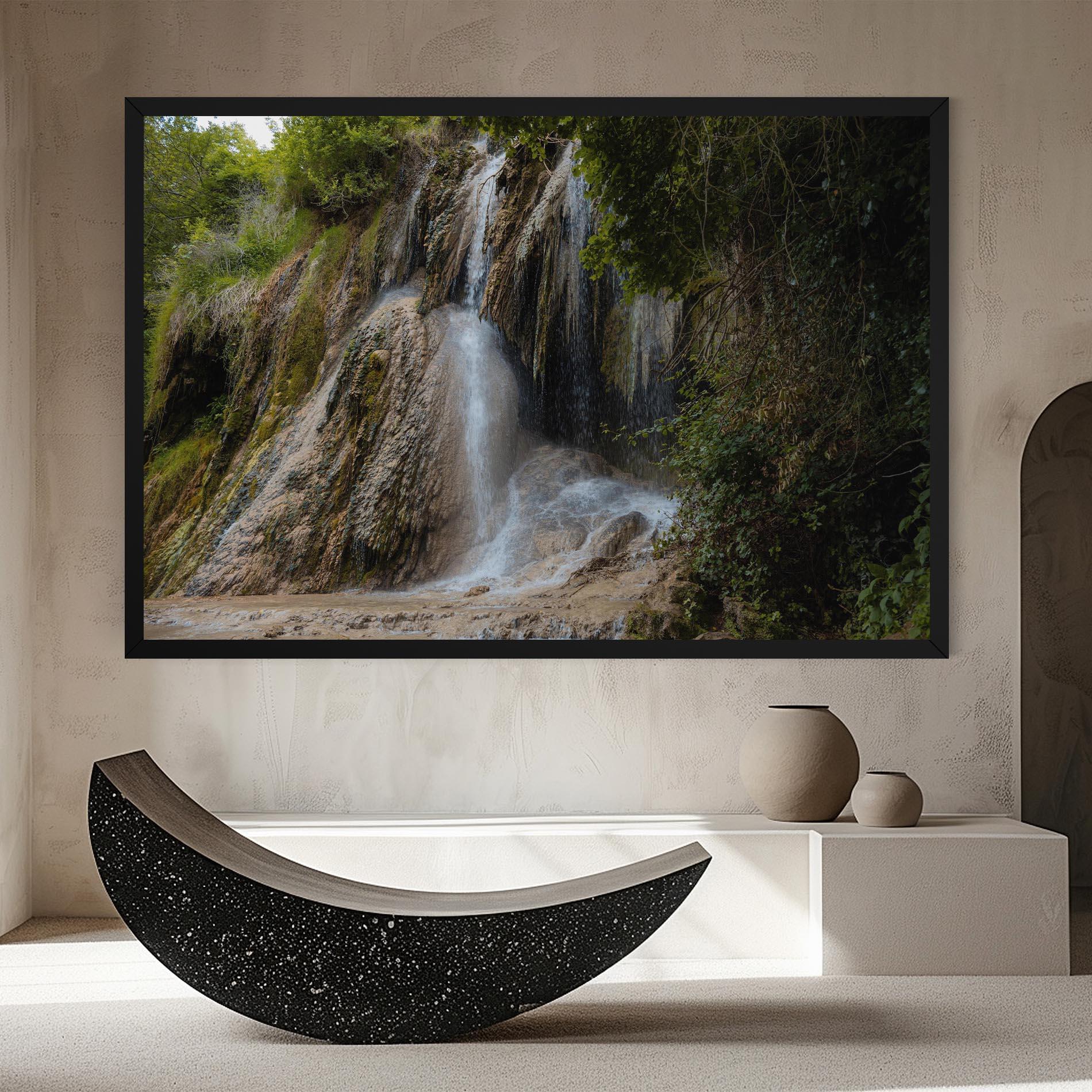 Leinwandbild Pretty Waterfall Forest mockup 8