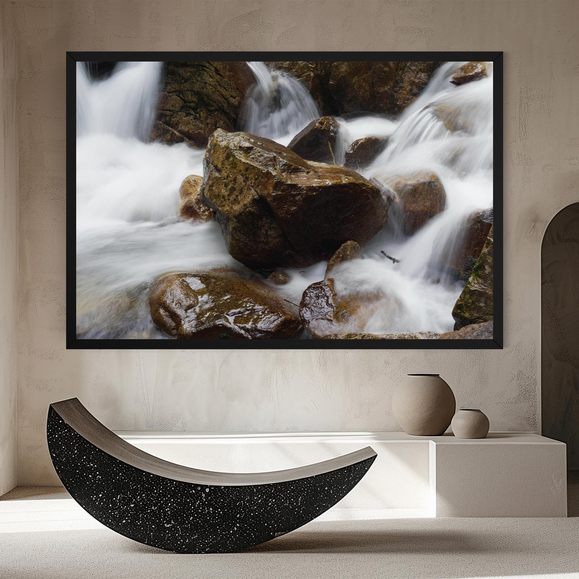 Leinwandbild Shiny Rocks Waterfall mockup 8