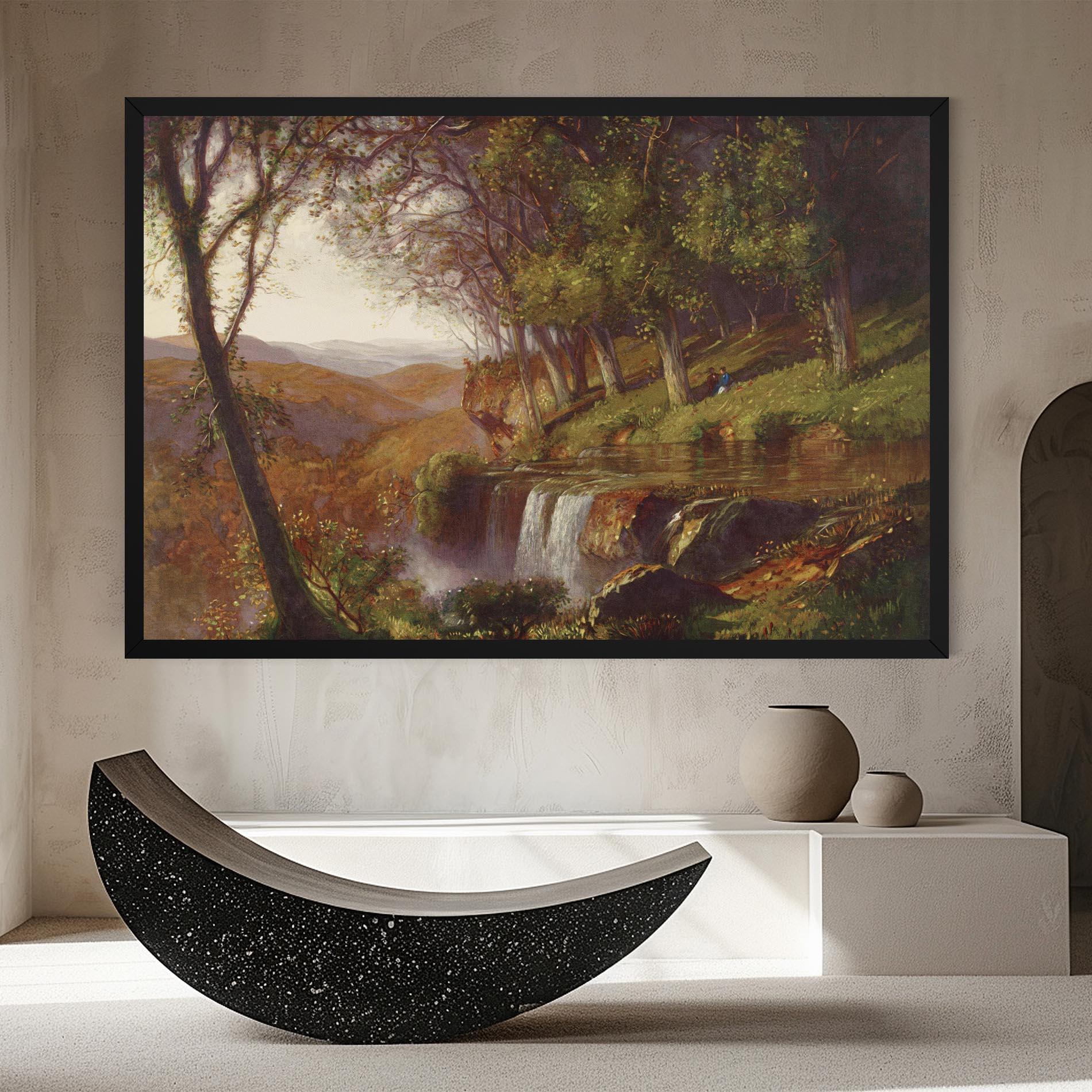 Leinwandbild Waterfall Painting mockup 8