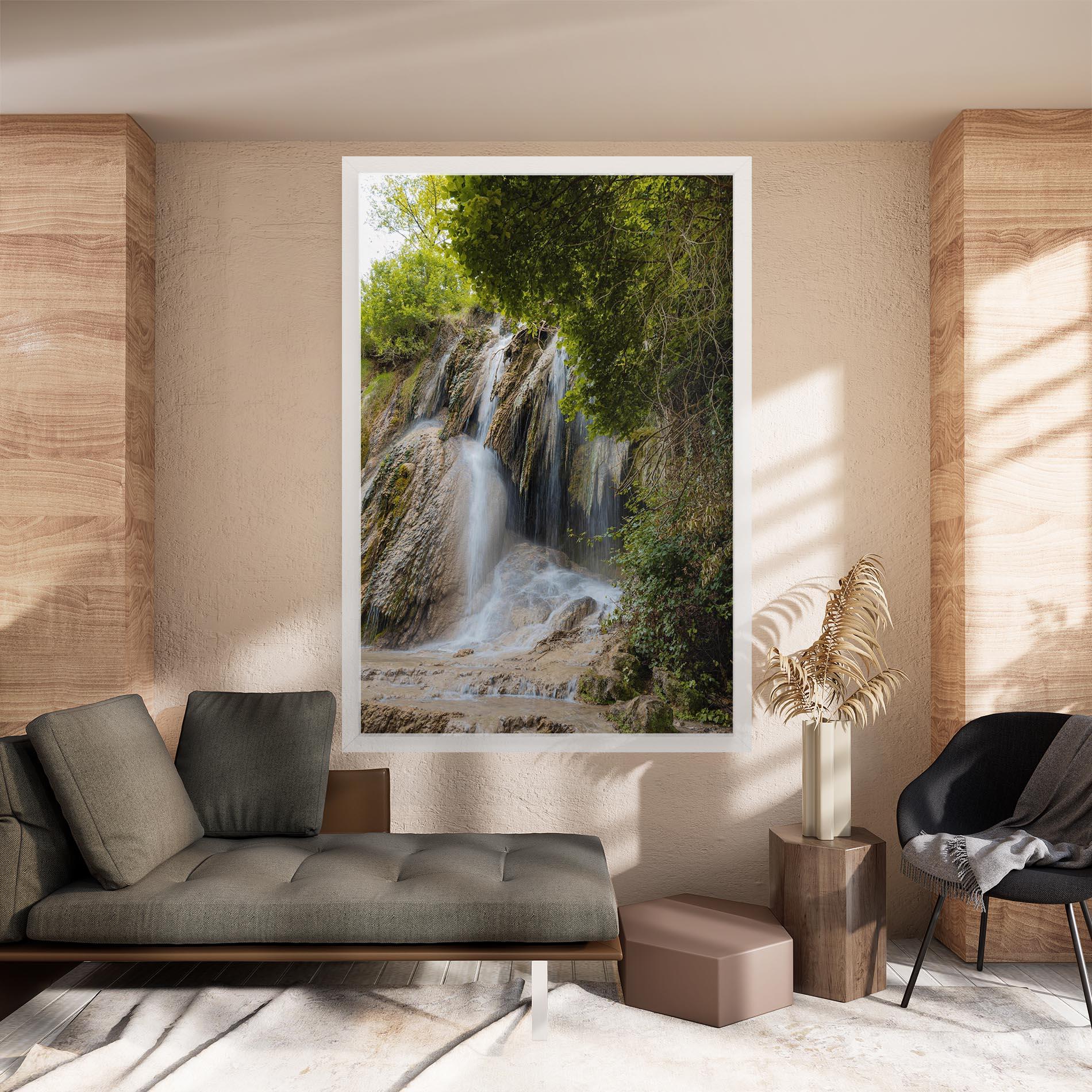 Leinwandbild Forest Waterfall View mockup 8