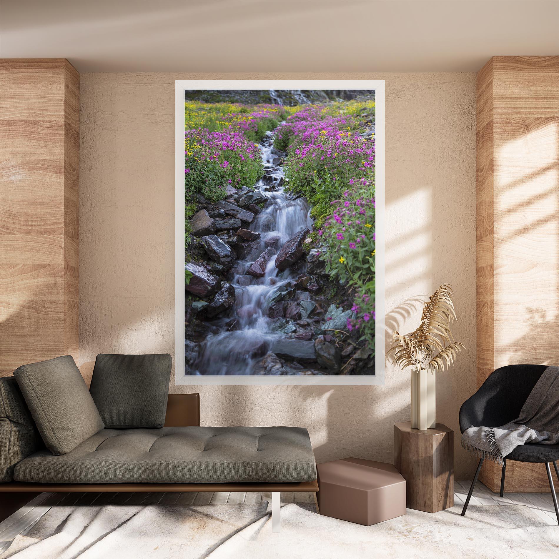 Leinwandbild Water Falling Field mockup 8