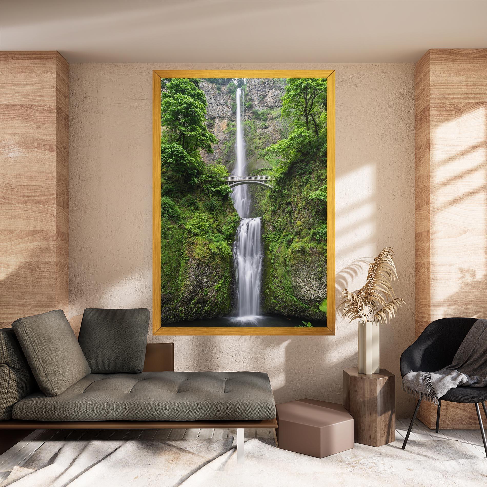 Leinwandbild Green Leaves Bridge View mockup 8