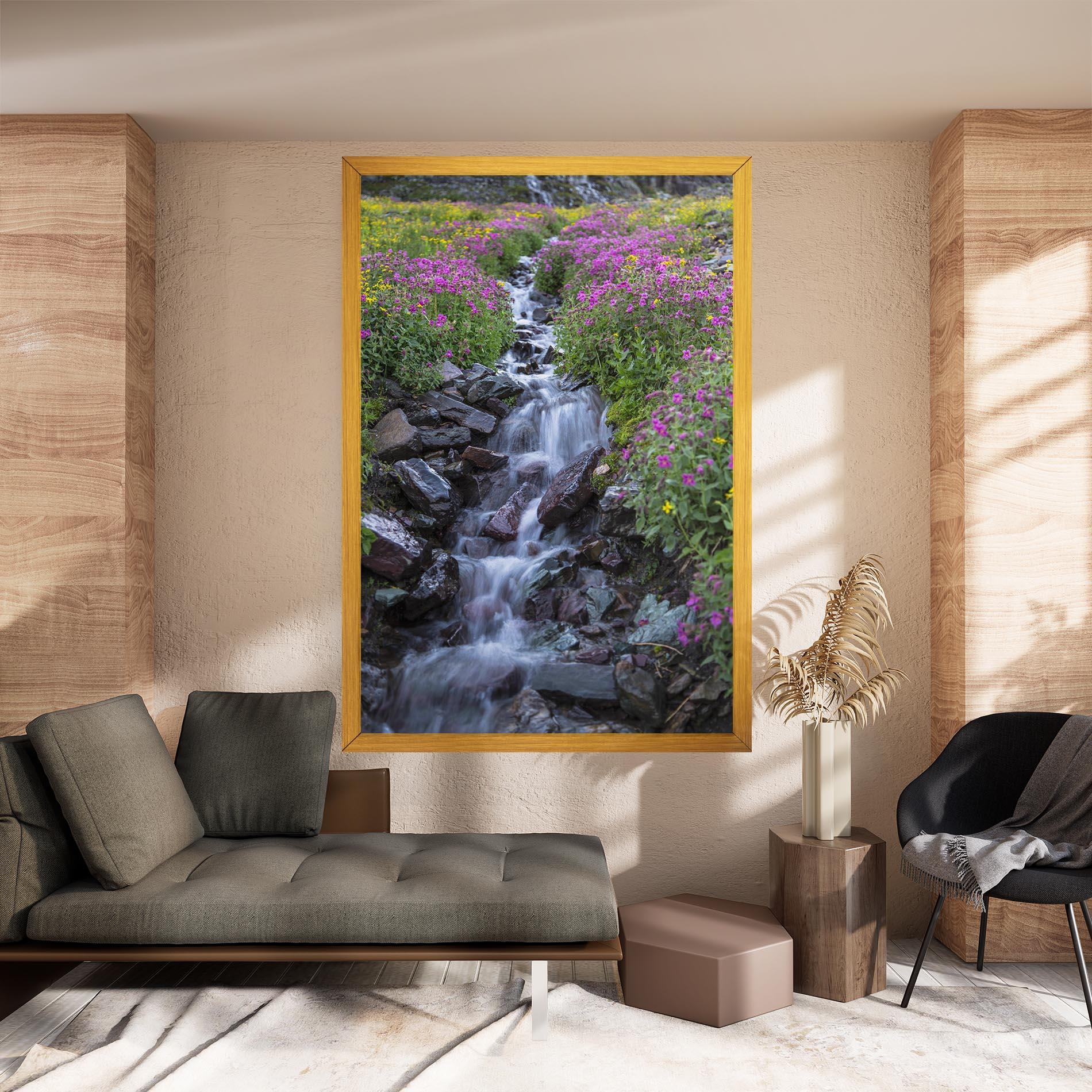 Leinwandbild Water Falling Field mockup 8