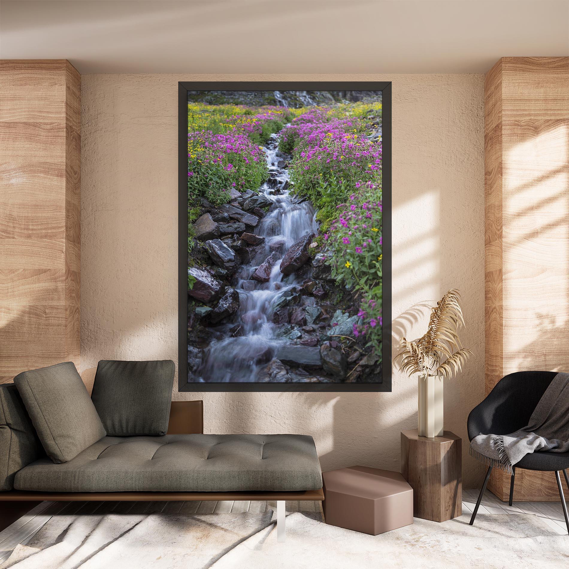 Leinwandbild Water Falling Field mockup 8