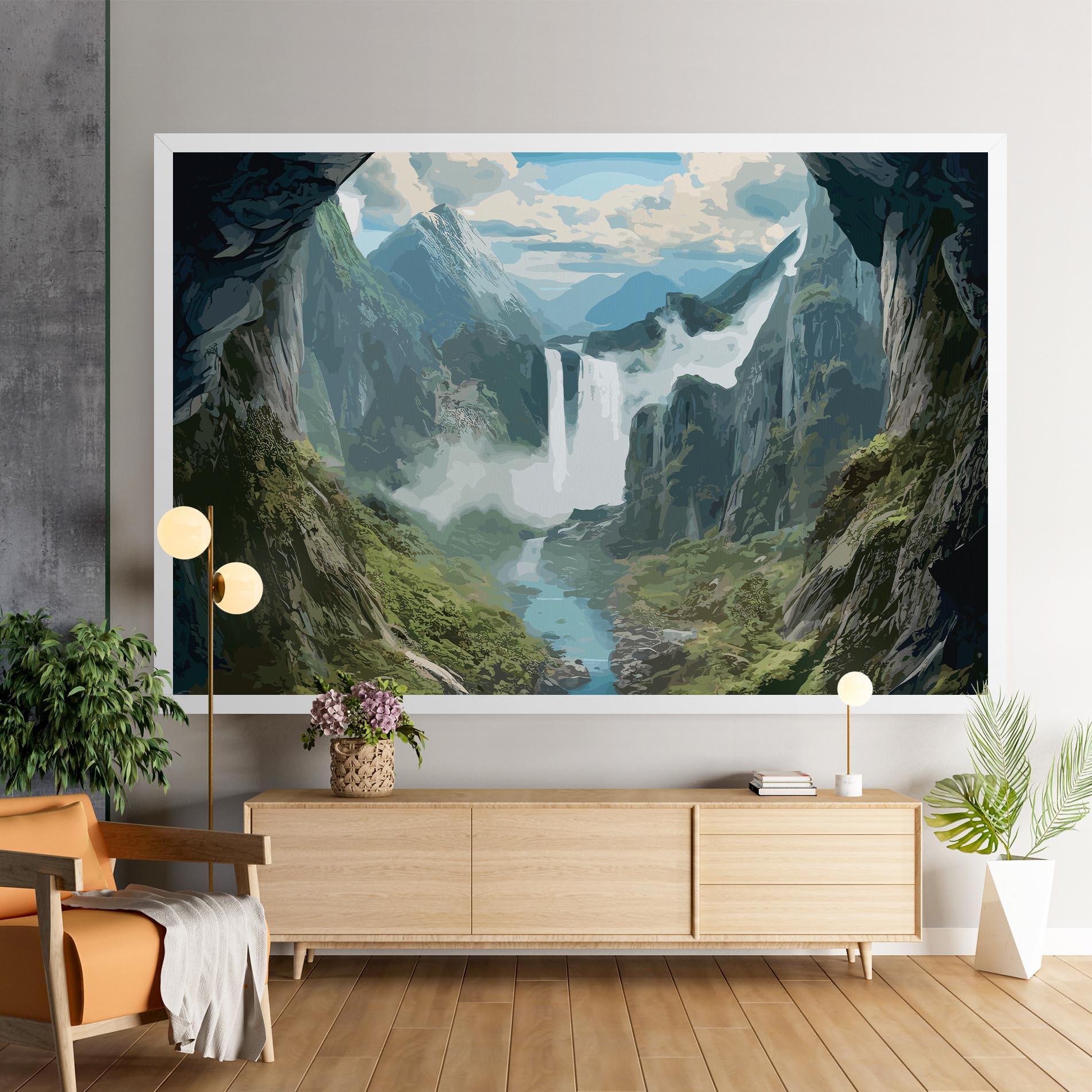 Leinwandbild Amazing Waterfall mockup 9