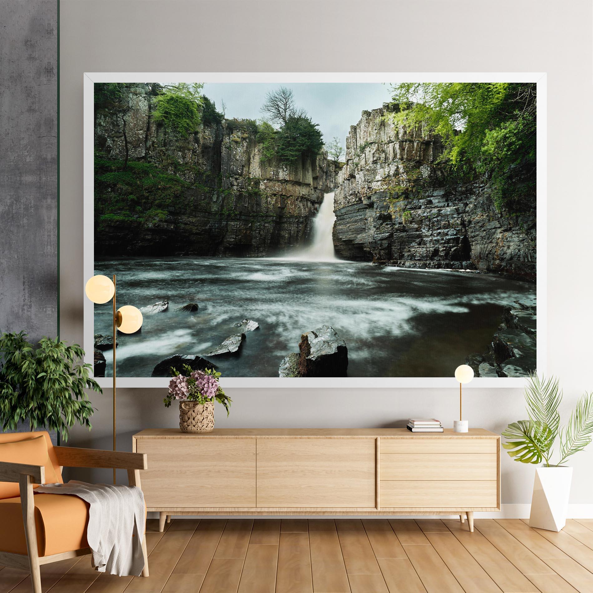 Leinwandbild Beautiful Water Falling mockup 9