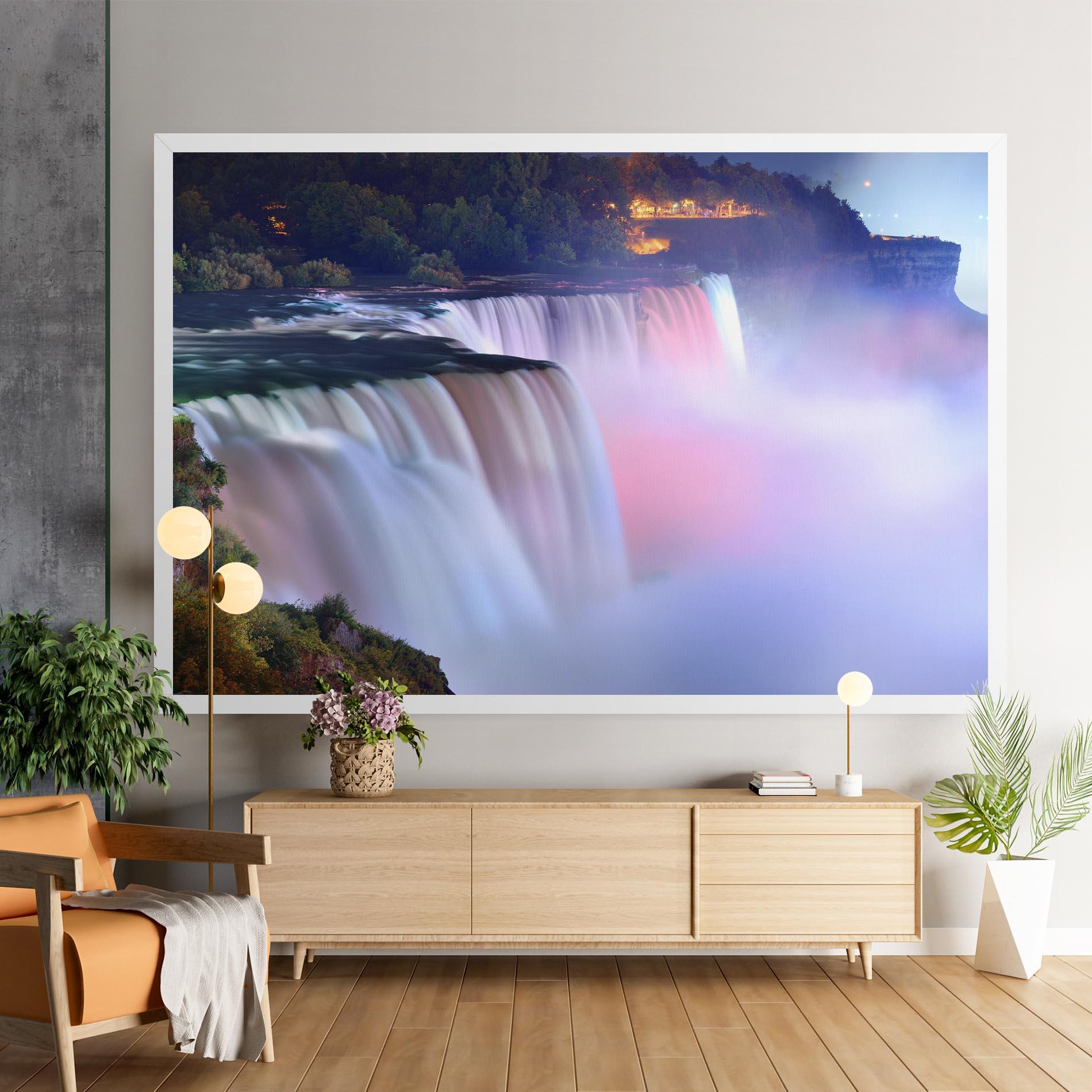 Leinwandbild Dreamy Purple Waterfall mockup 9