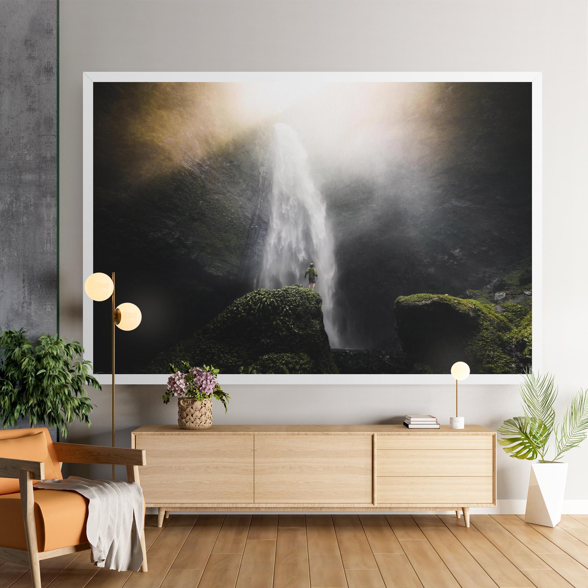 Leinwandbild Green Man Waterfall mockup 9