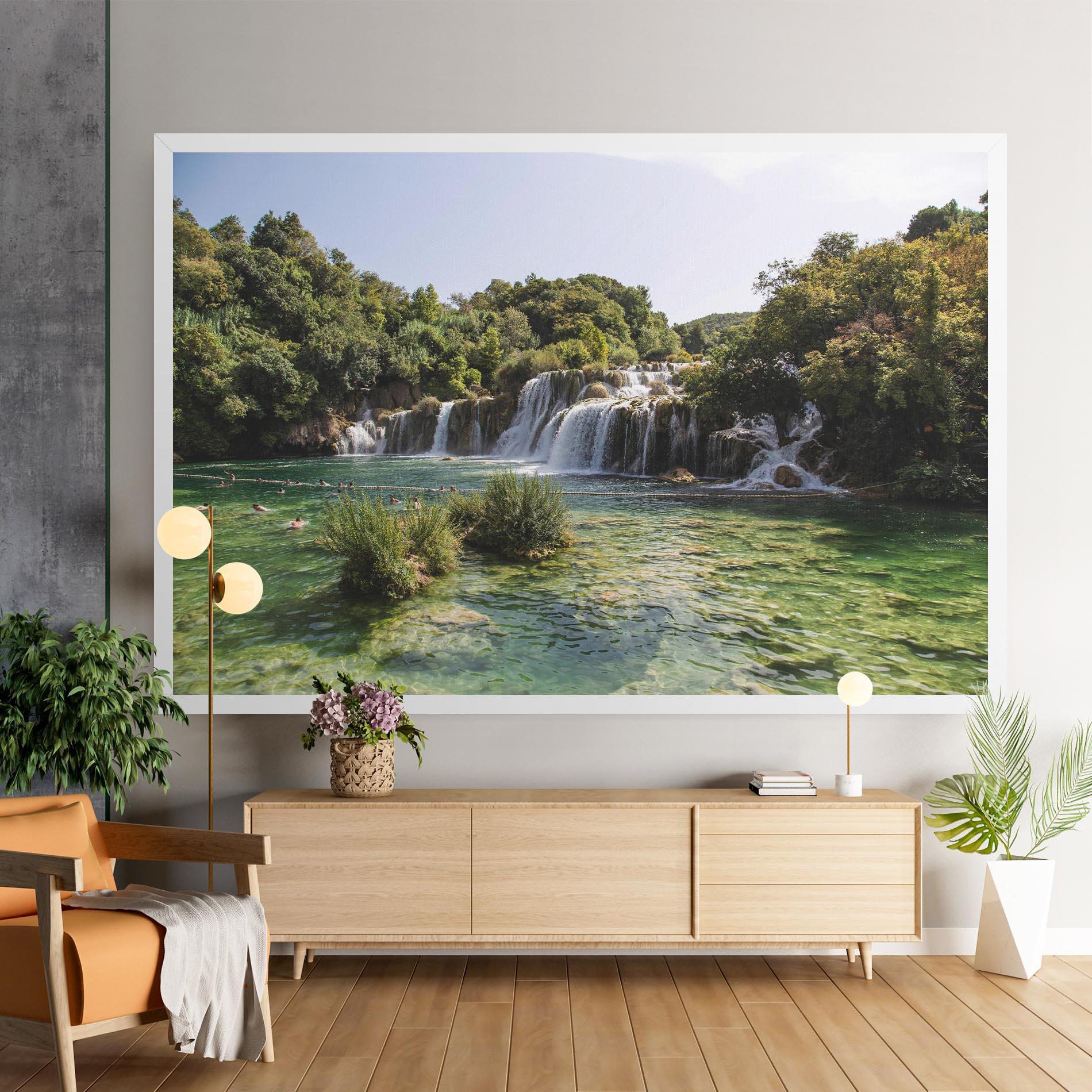 Leinwandbild Green Waterfall mockup 9