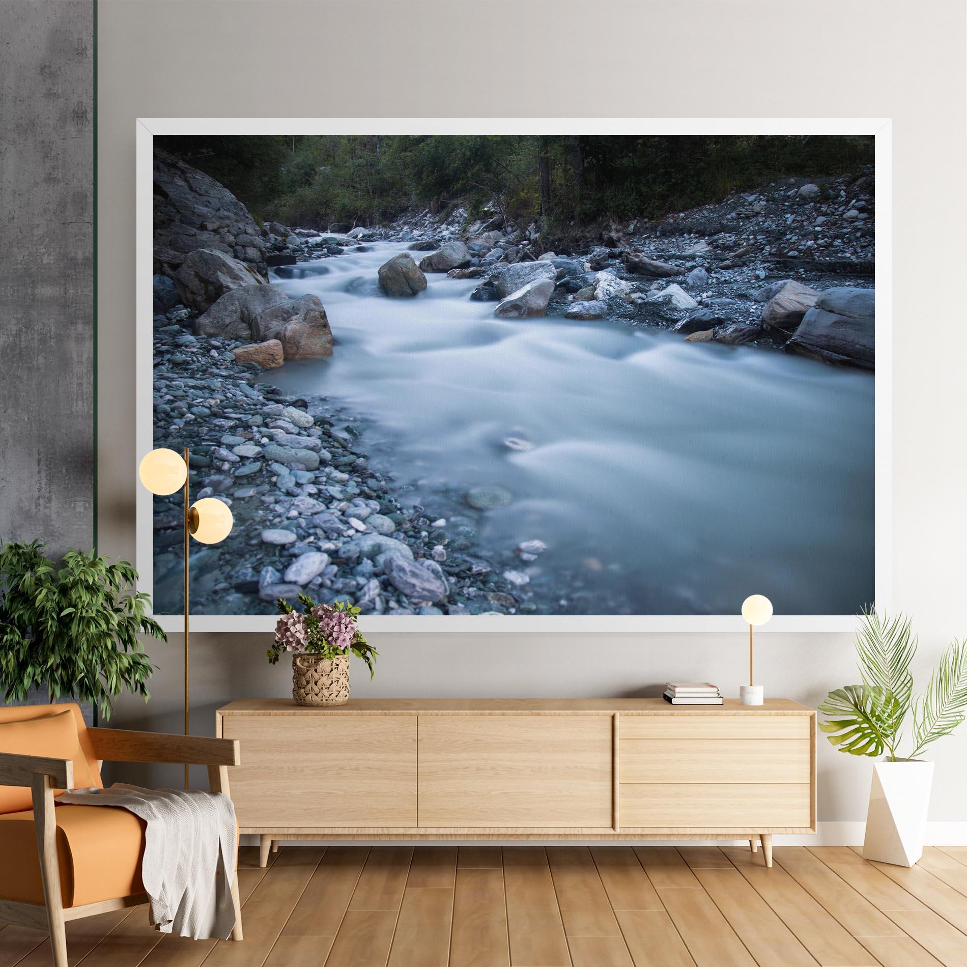 Leinwandbild Grey Water Falling mockup 9