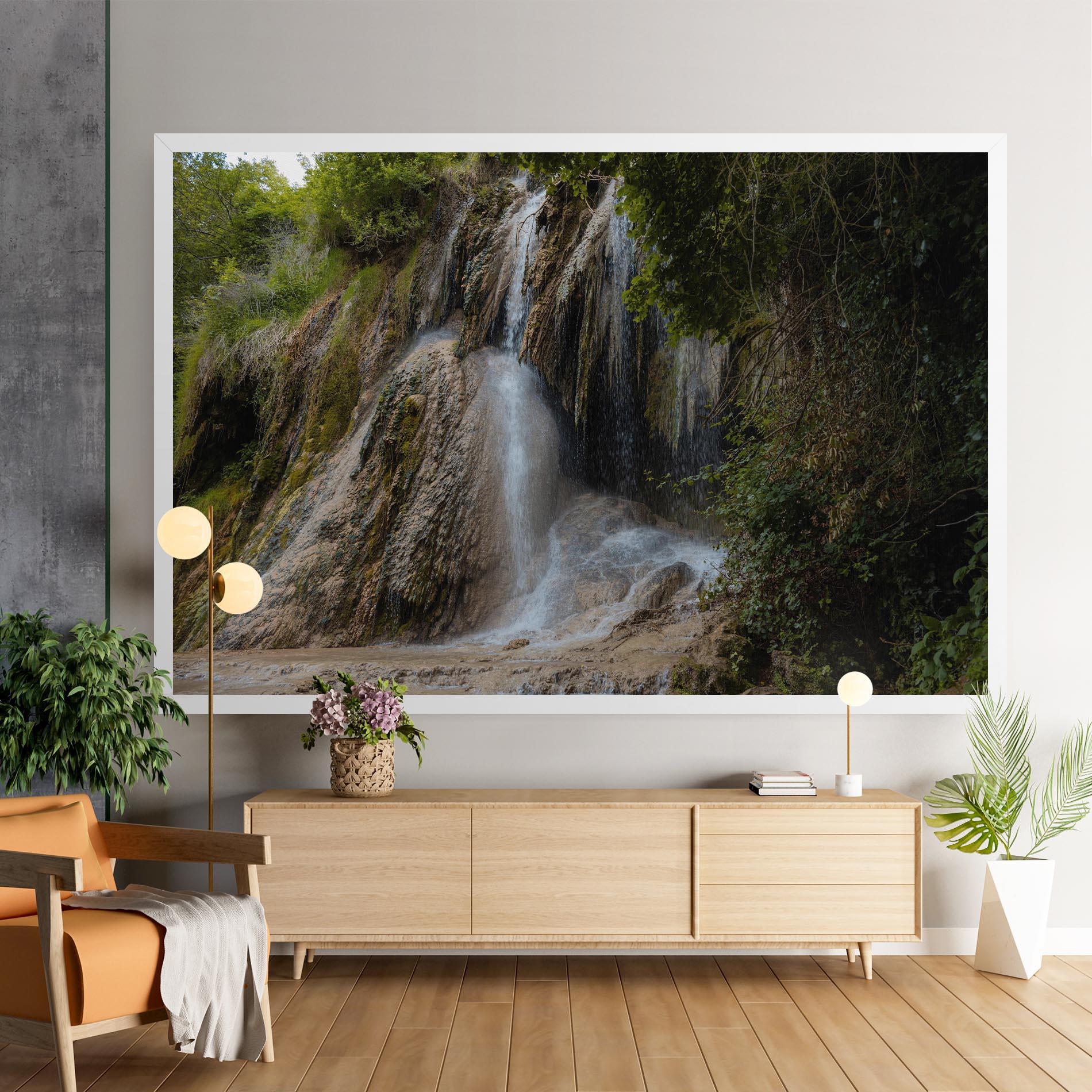 Leinwandbild Pretty Waterfall Forest mockup 9