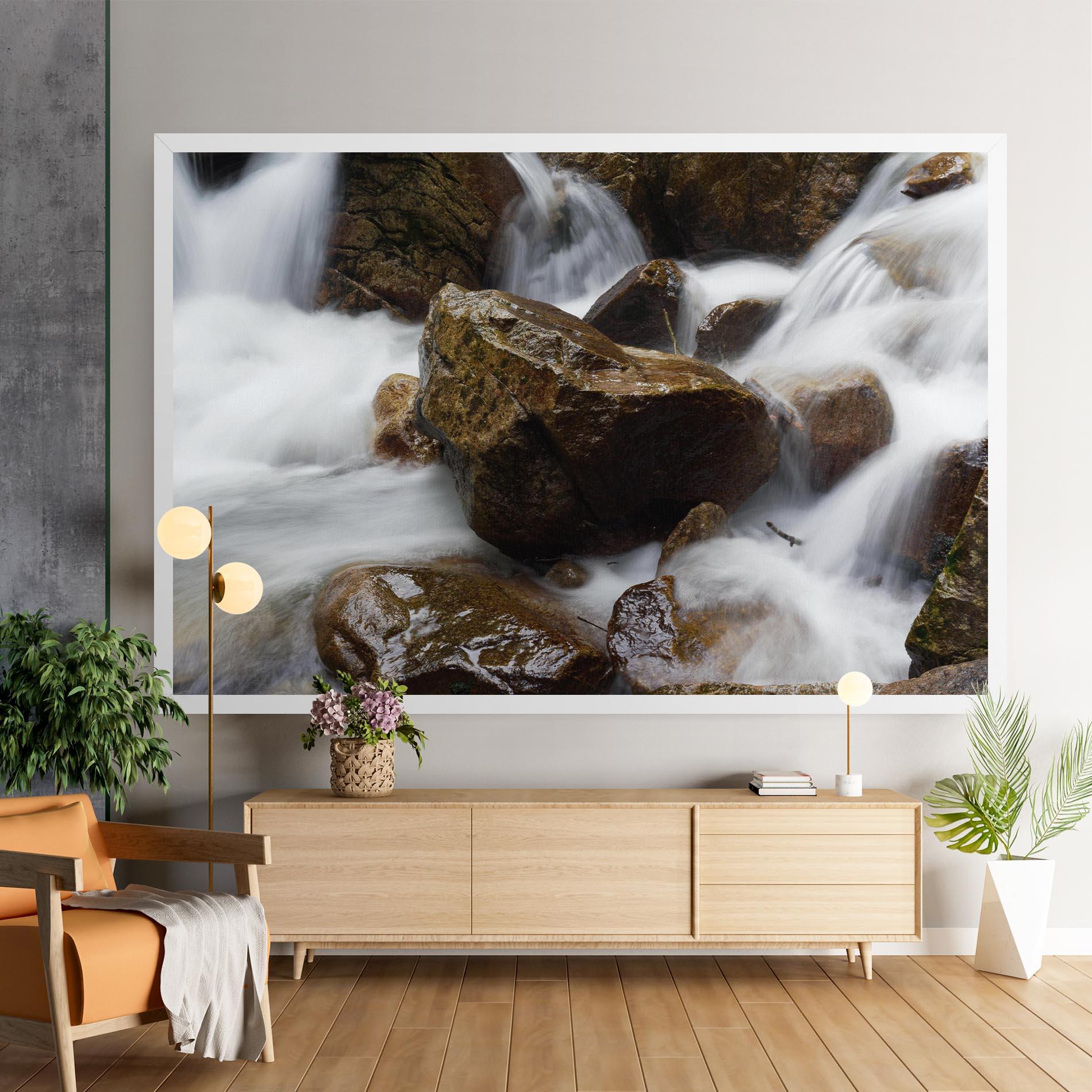 Leinwandbild Shiny Rocks Waterfall mockup 9