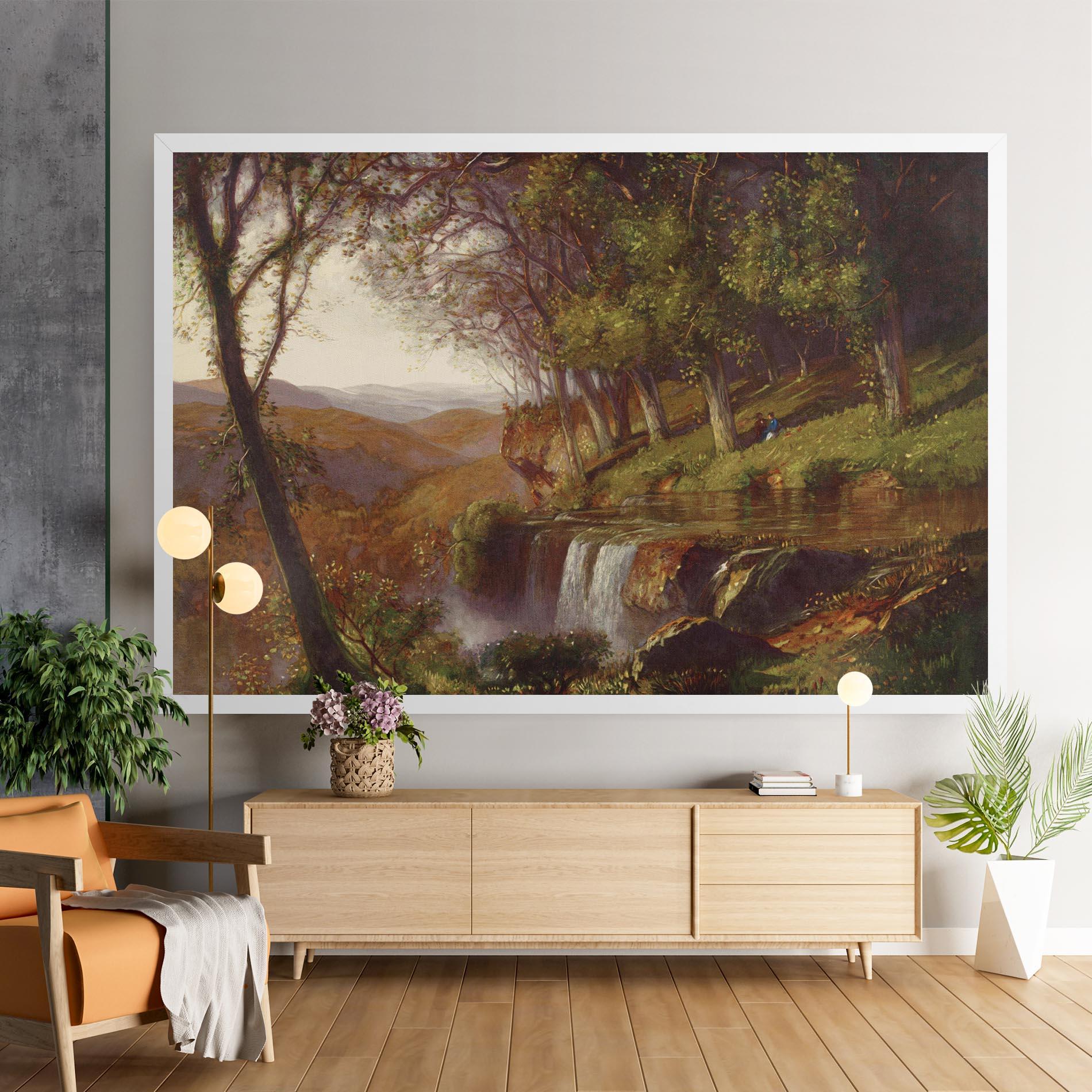 Leinwandbild Waterfall Painting mockup 9