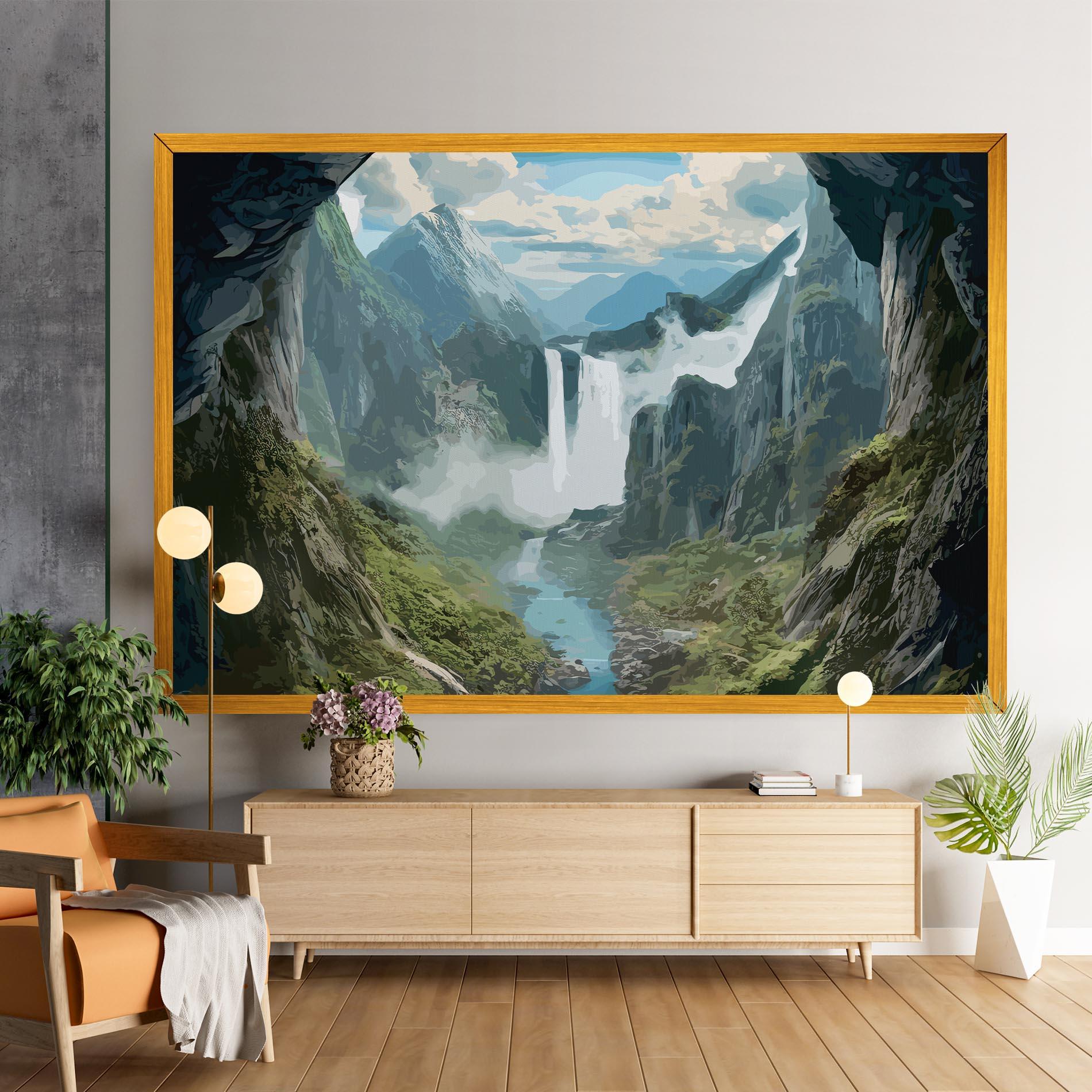 Leinwandbild Amazing Waterfall mockup 9