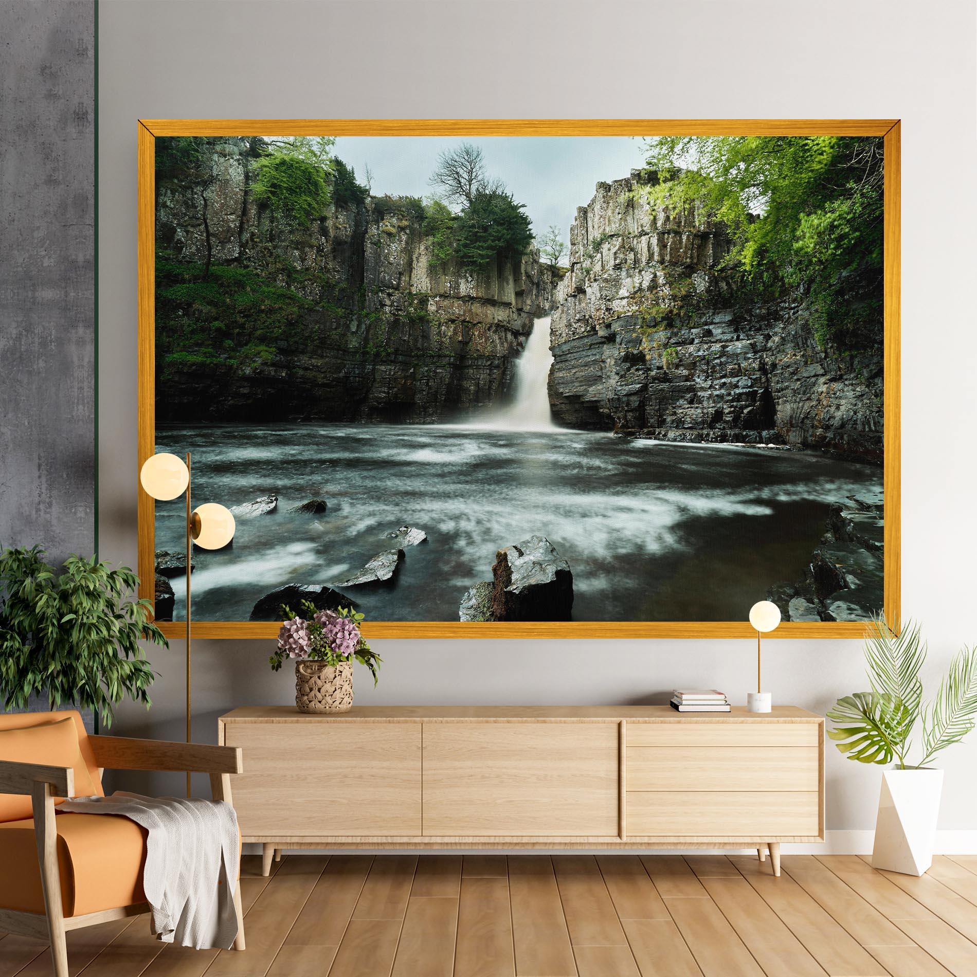 Leinwandbild Beautiful Water Falling mockup 9