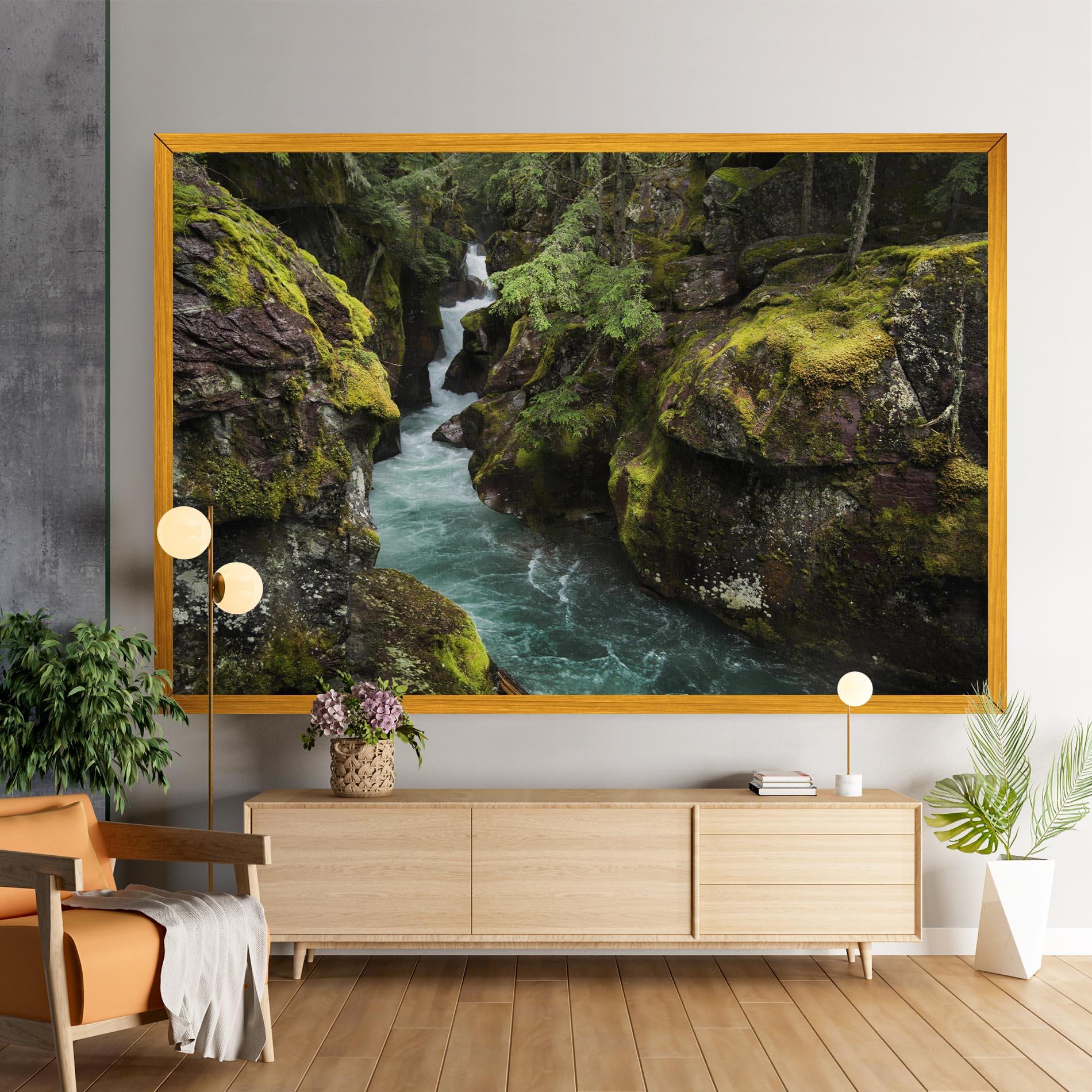 Leinwandbild Blue Majestic Waterfall mockup 9