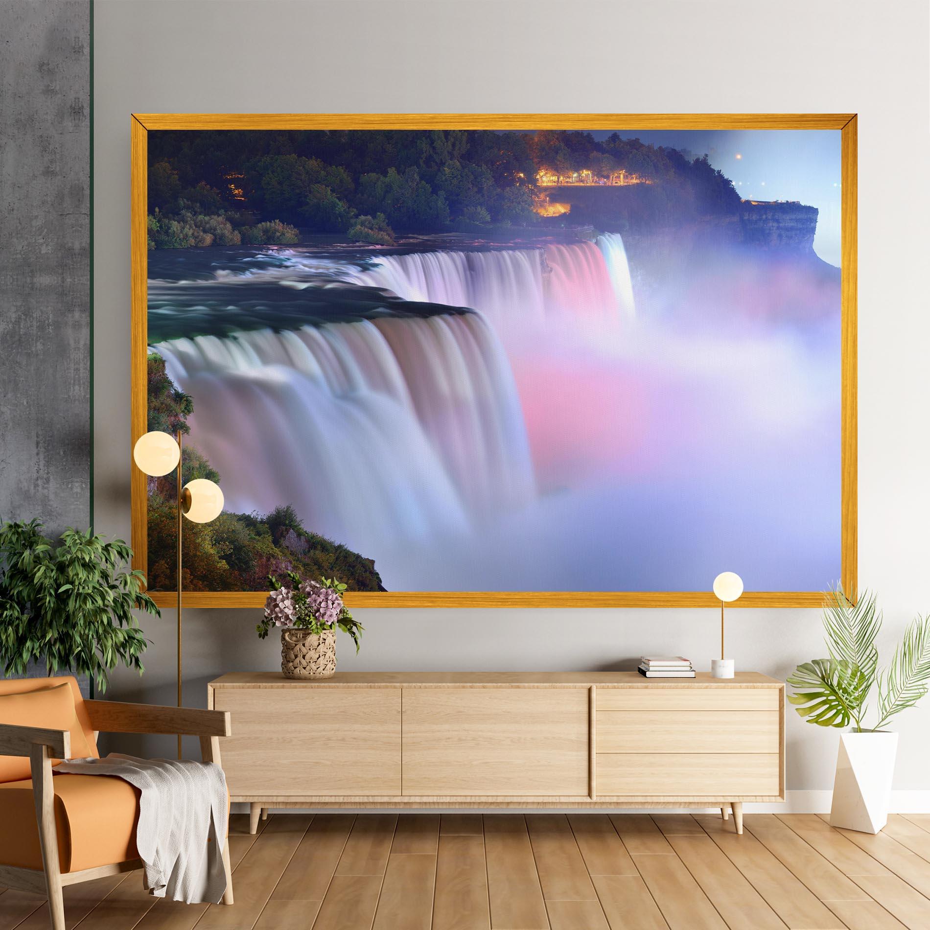 Leinwandbild Dreamy Purple Waterfall mockup 9