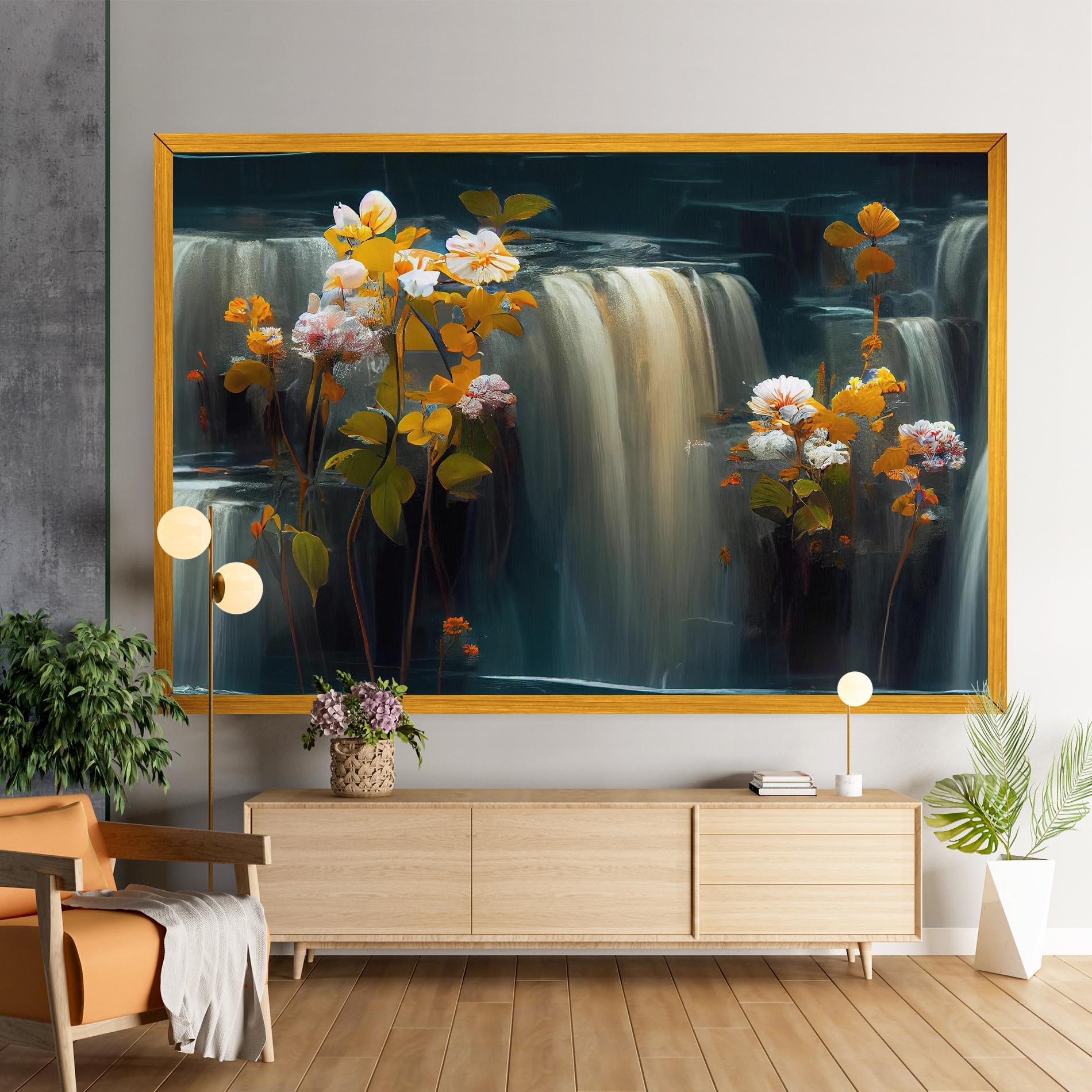 Leinwandbild Flowers Waterfall mockup 9