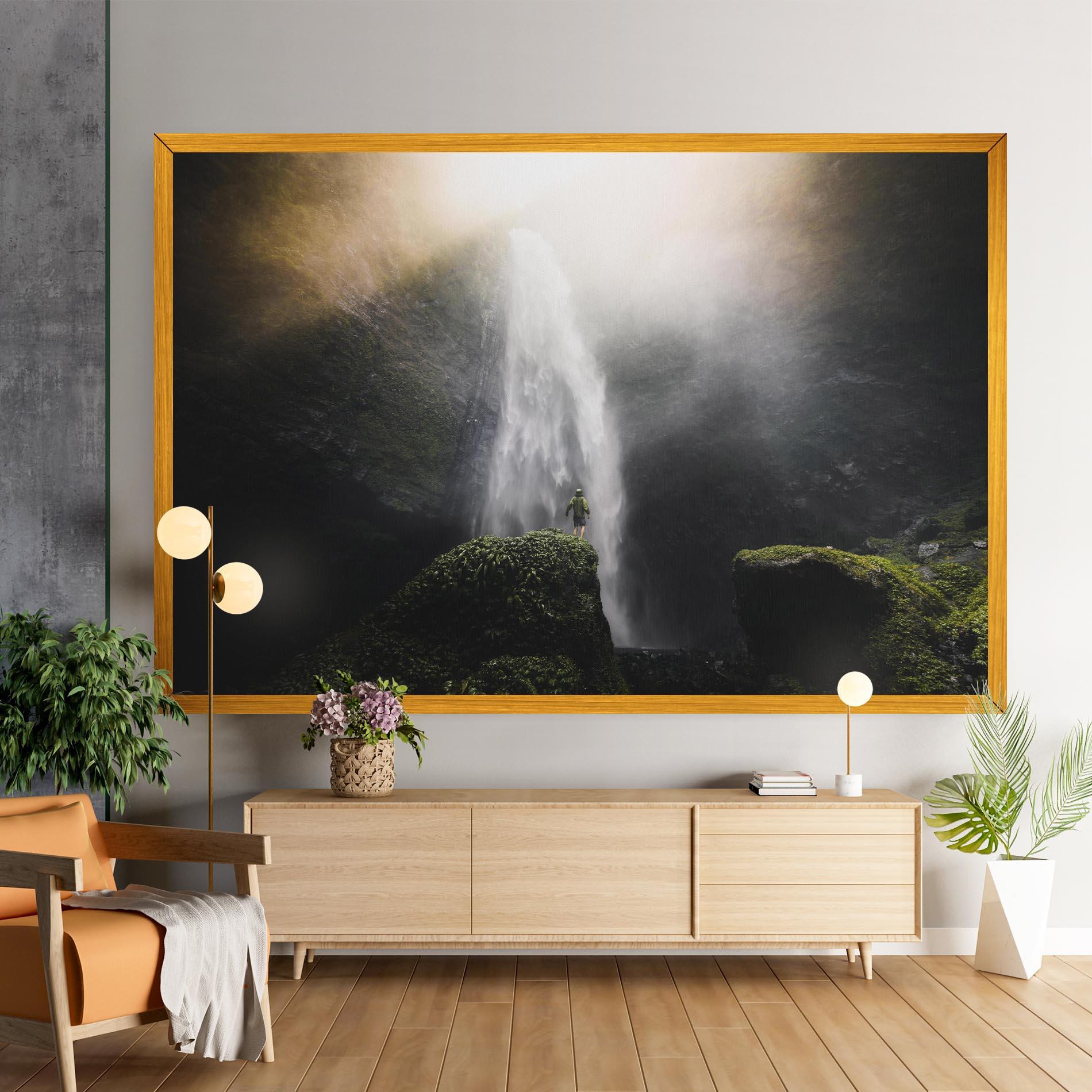 Leinwandbild Green Man Waterfall mockup 9
