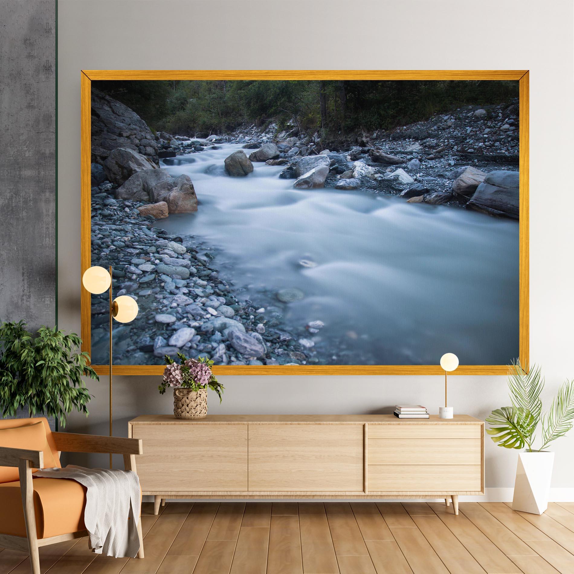 Leinwandbild Grey Water Falling mockup 9