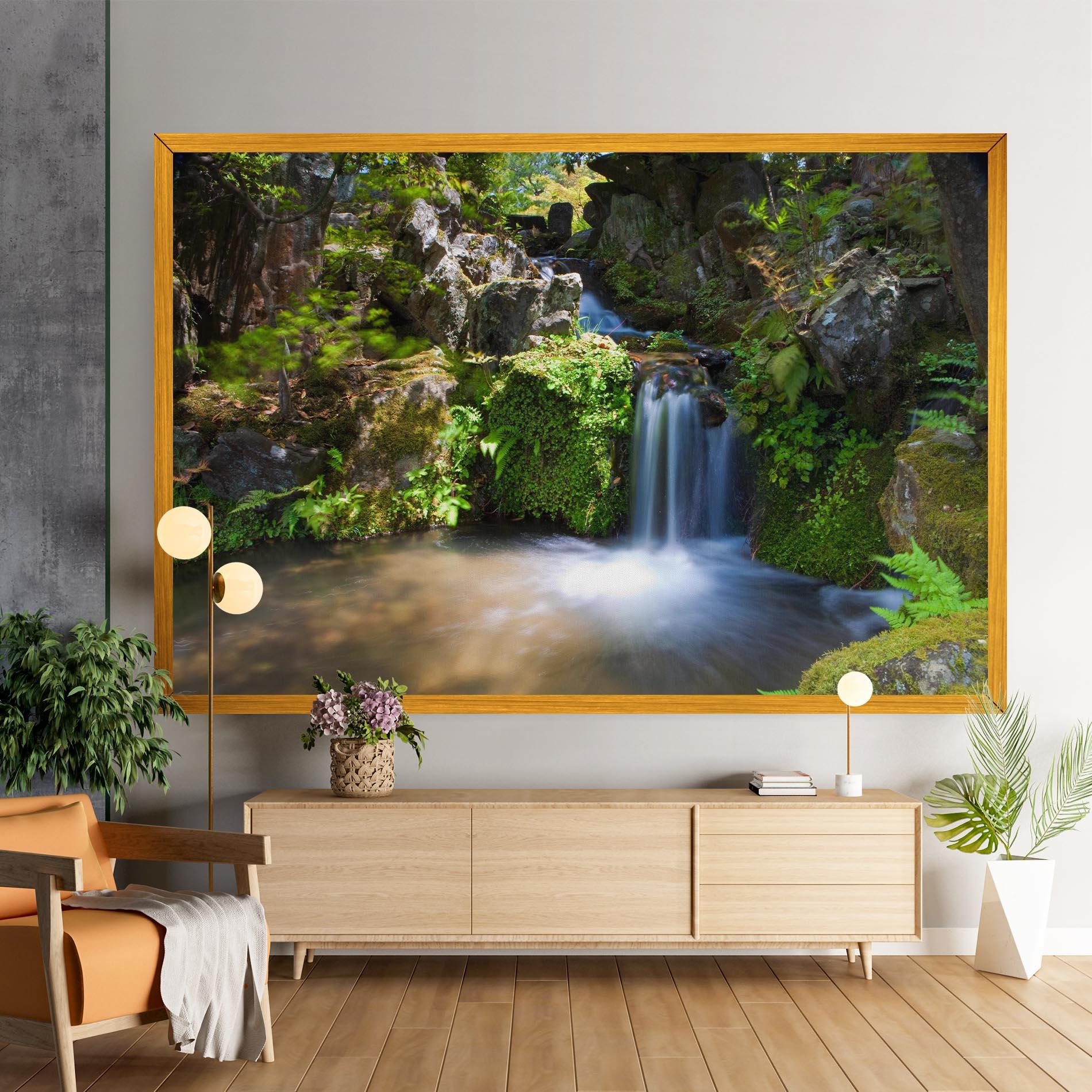 Leinwandbild Jungle View Waterfall mockup 9