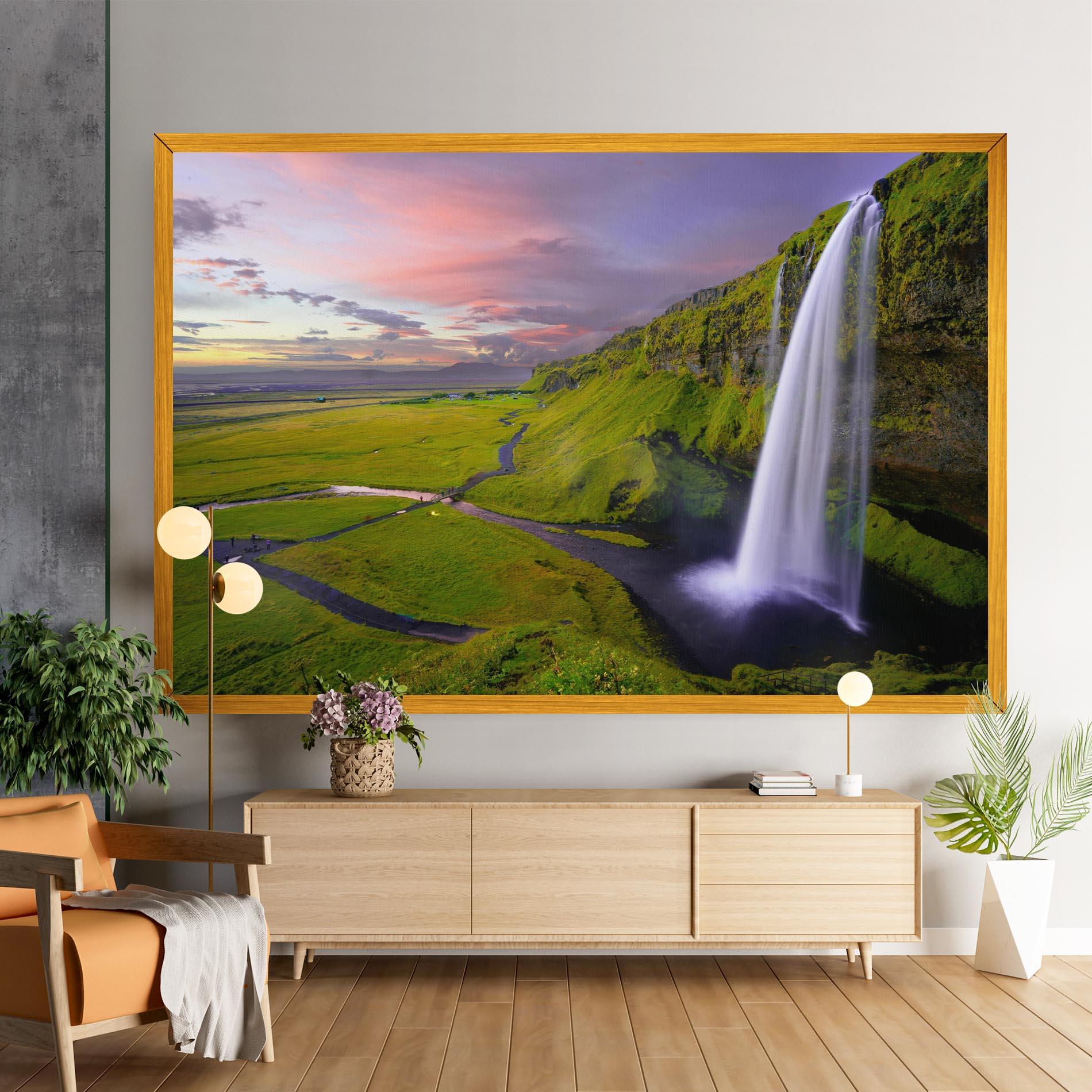 Leinwandbild Pink Wky Waterfall mockup 9