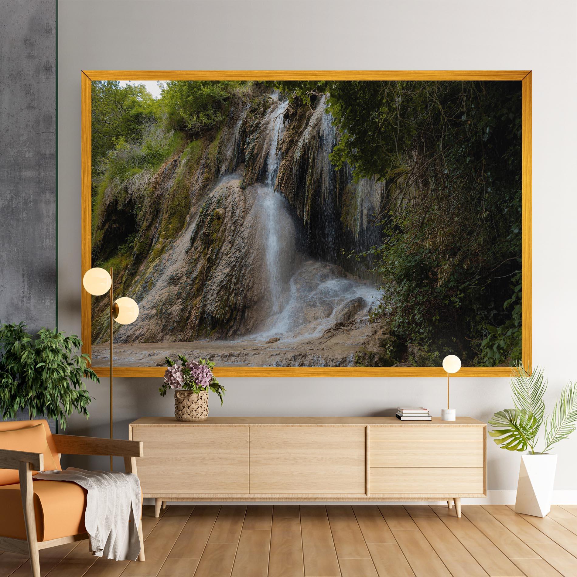 Leinwandbild Pretty Waterfall Forest mockup 9
