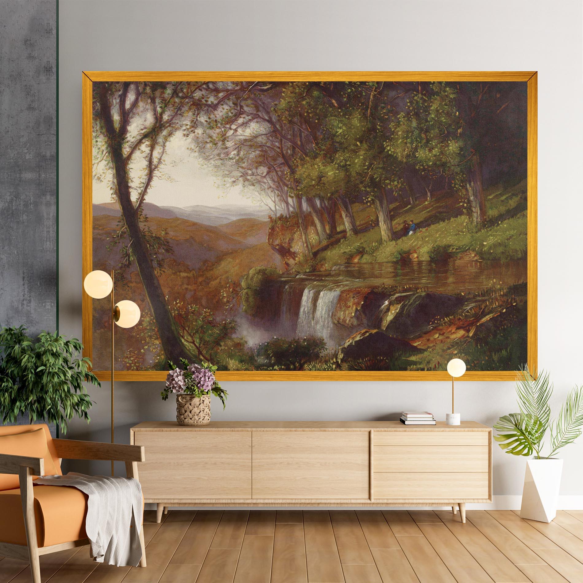 Leinwandbild Waterfall Painting mockup 9
