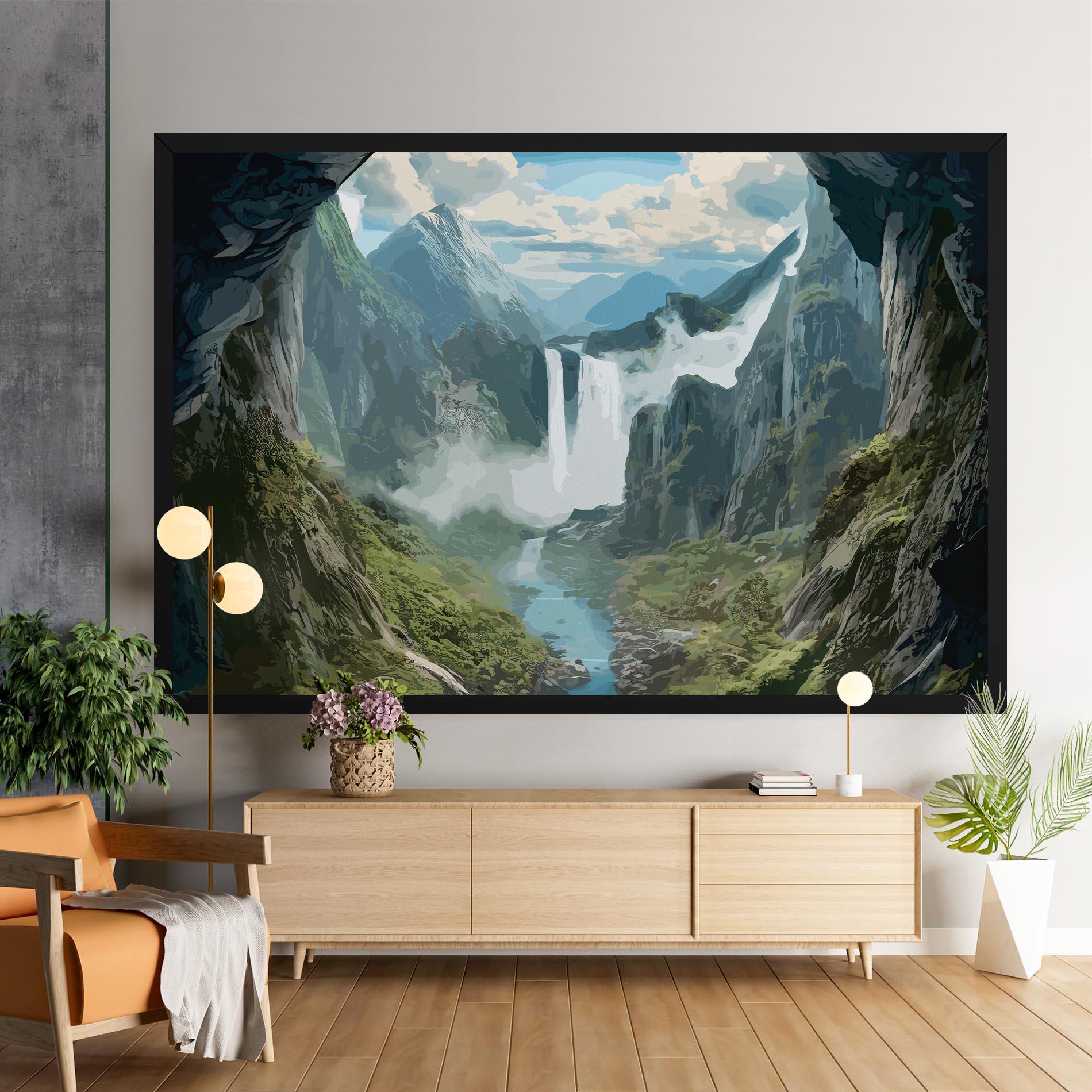 Leinwandbild Amazing Waterfall mockup 9