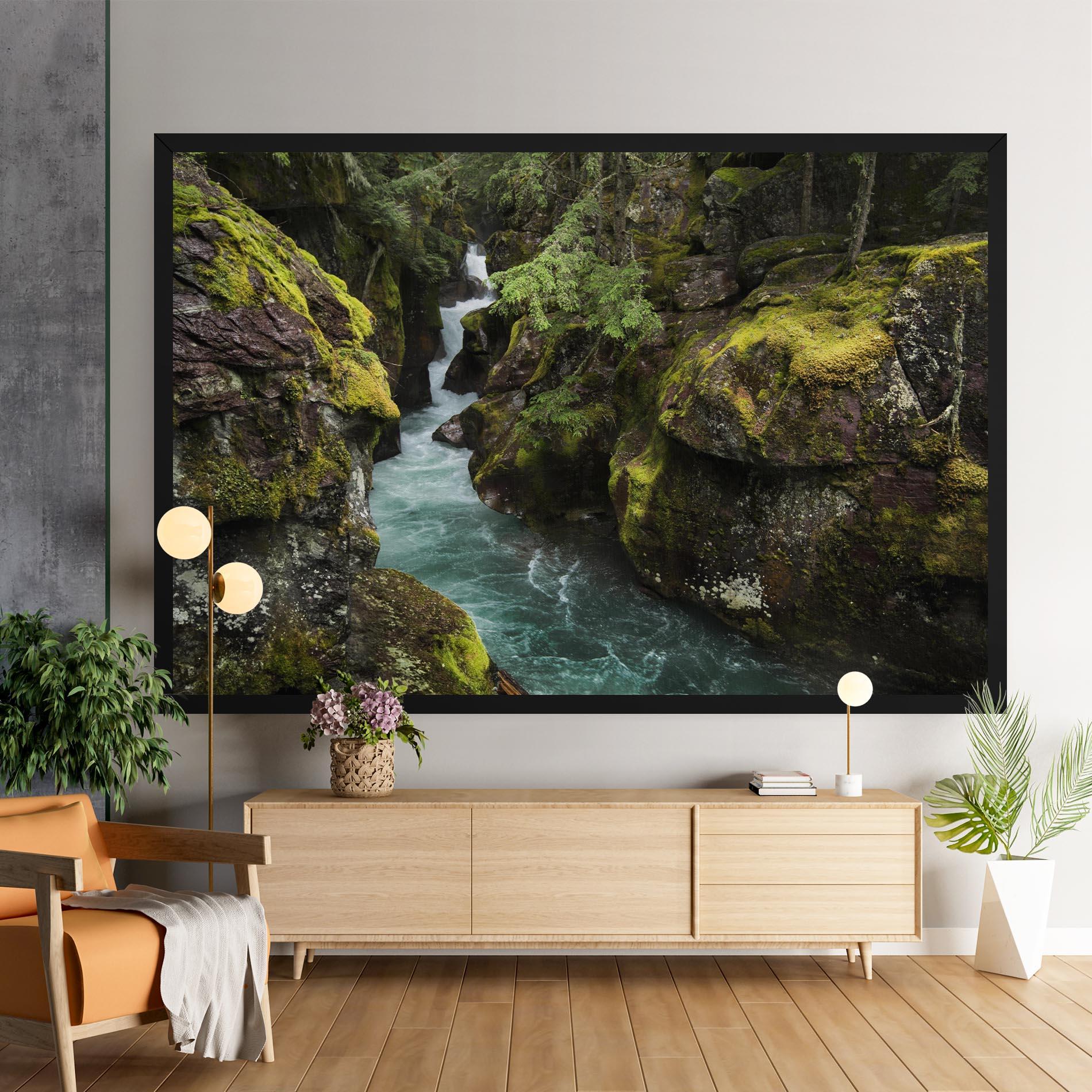 Leinwandbild Blue Majestic Waterfall mockup 9