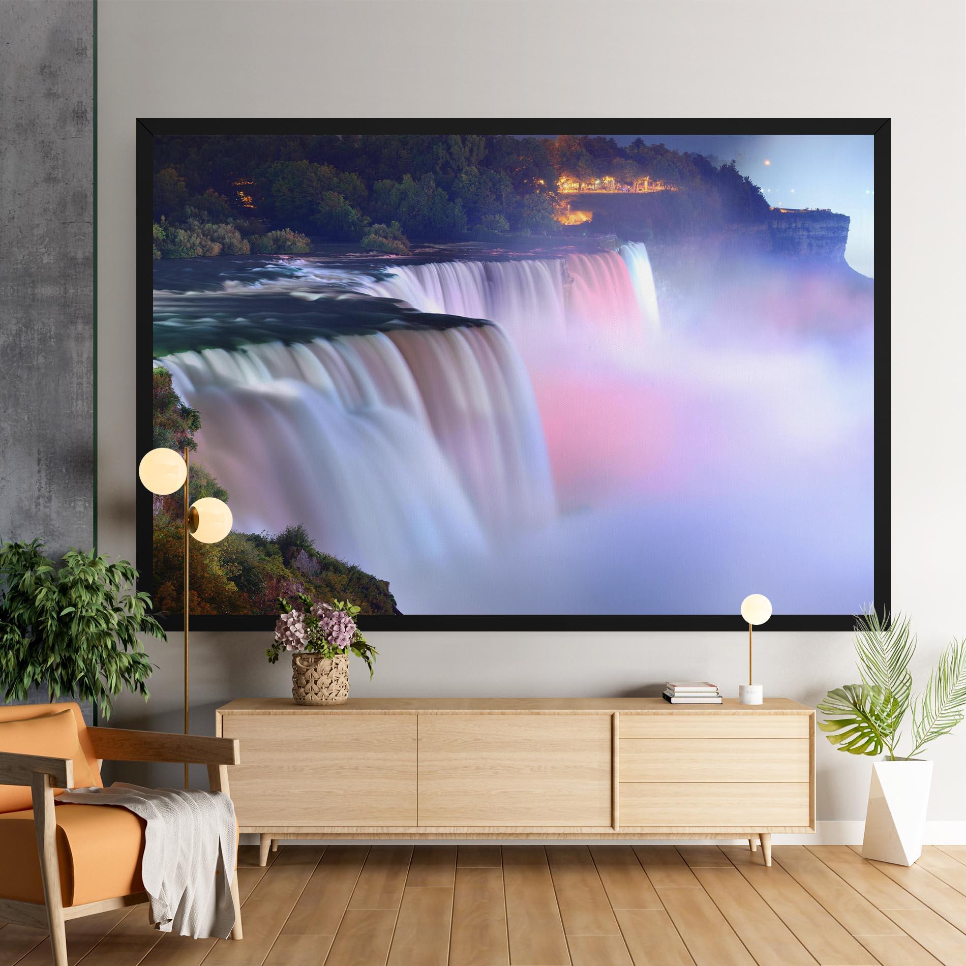 Leinwandbild Dreamy Purple Waterfall mockup 9