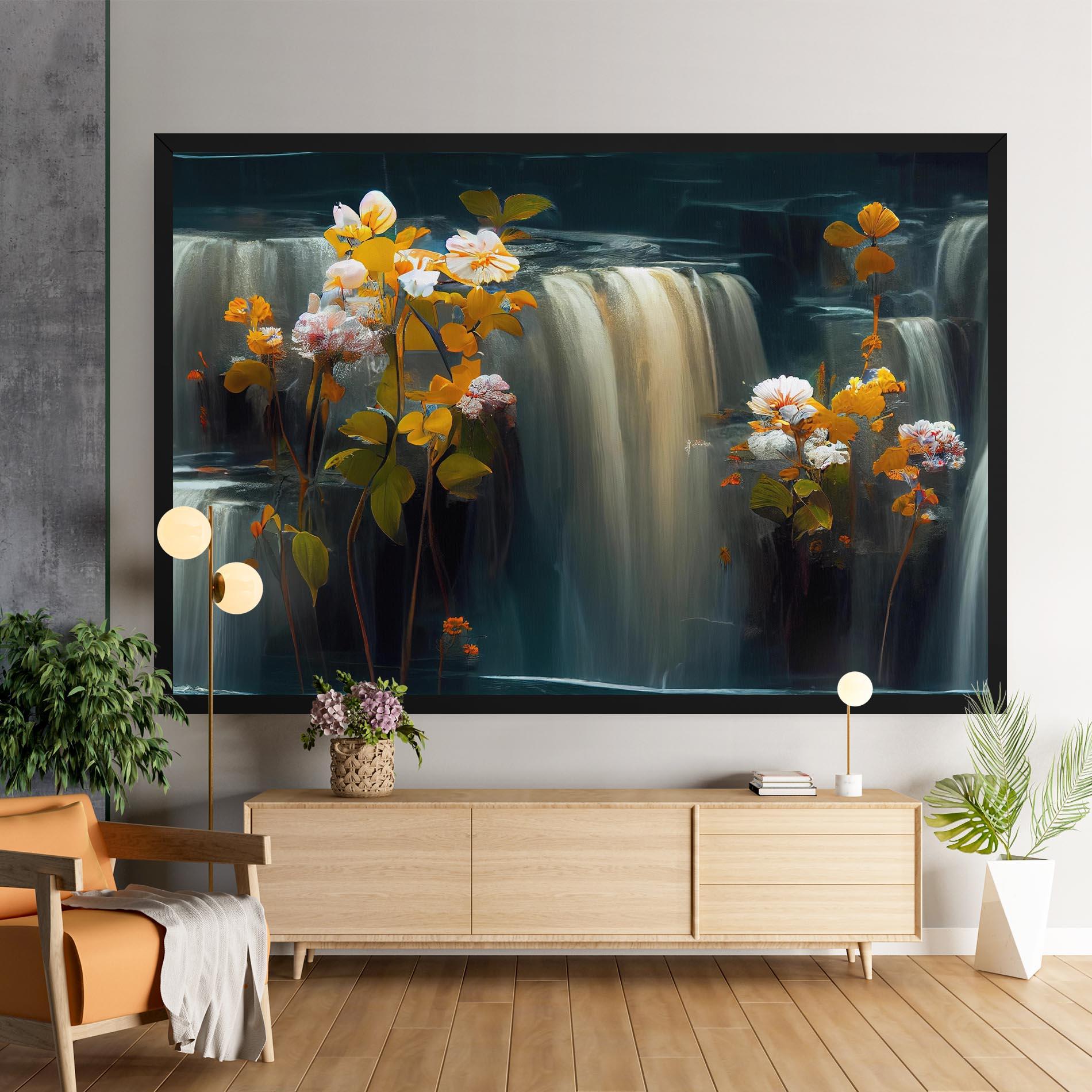 Leinwandbild Flowers Waterfall mockup 9