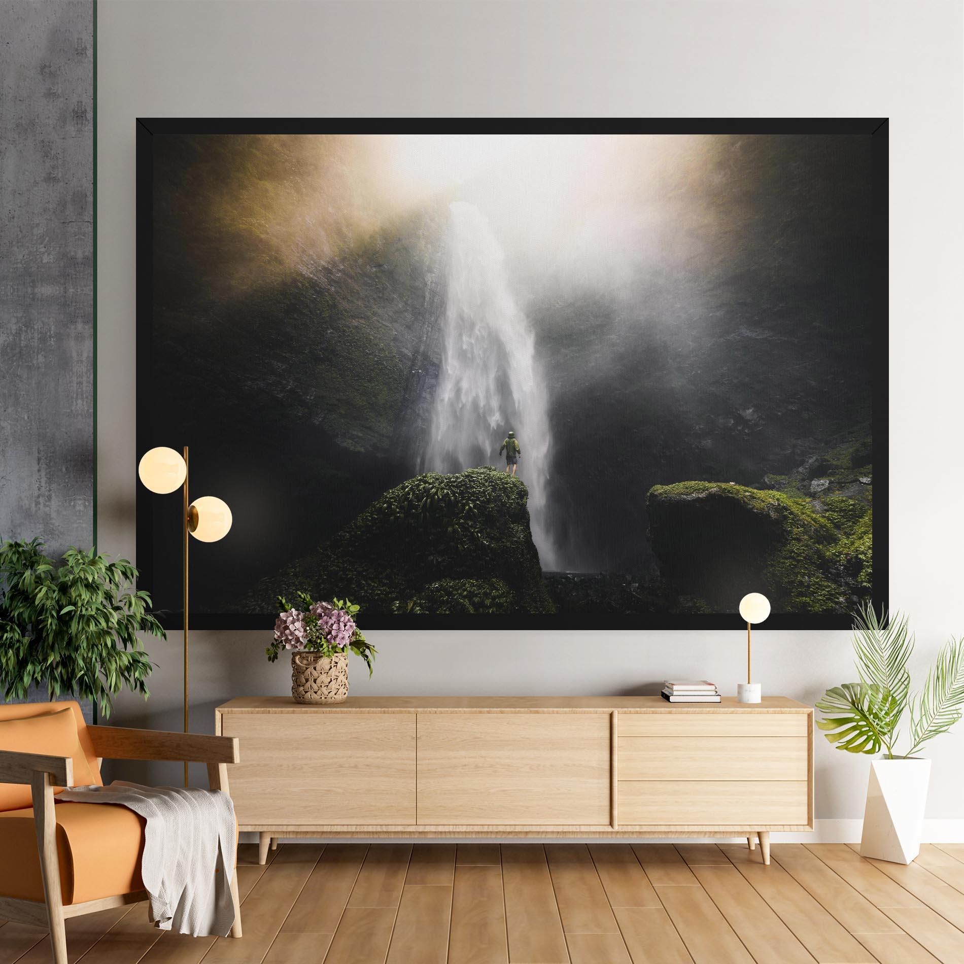 Leinwandbild Green Man Waterfall mockup 9