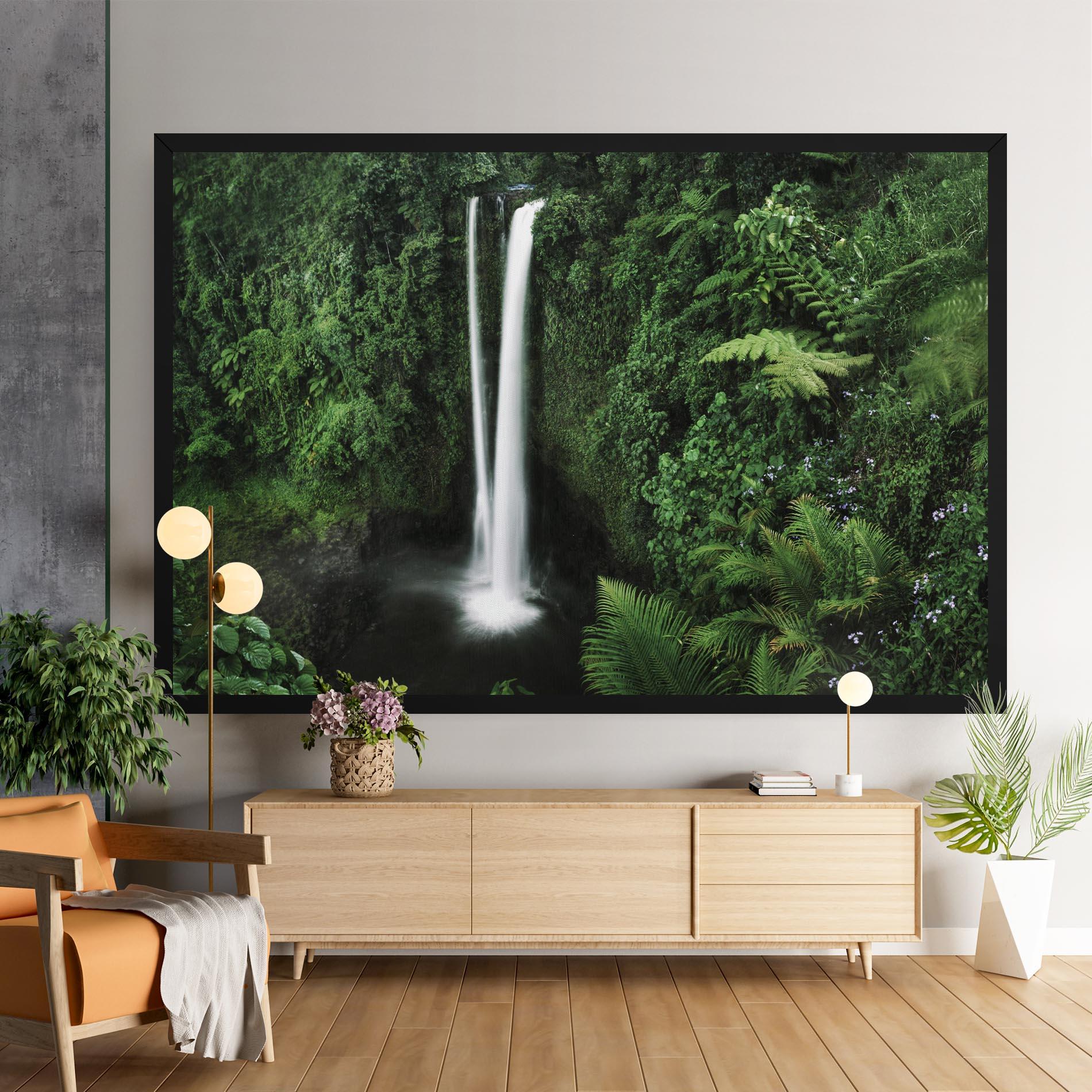 Leinwandbild Green Nature Waterfall mockup 9
