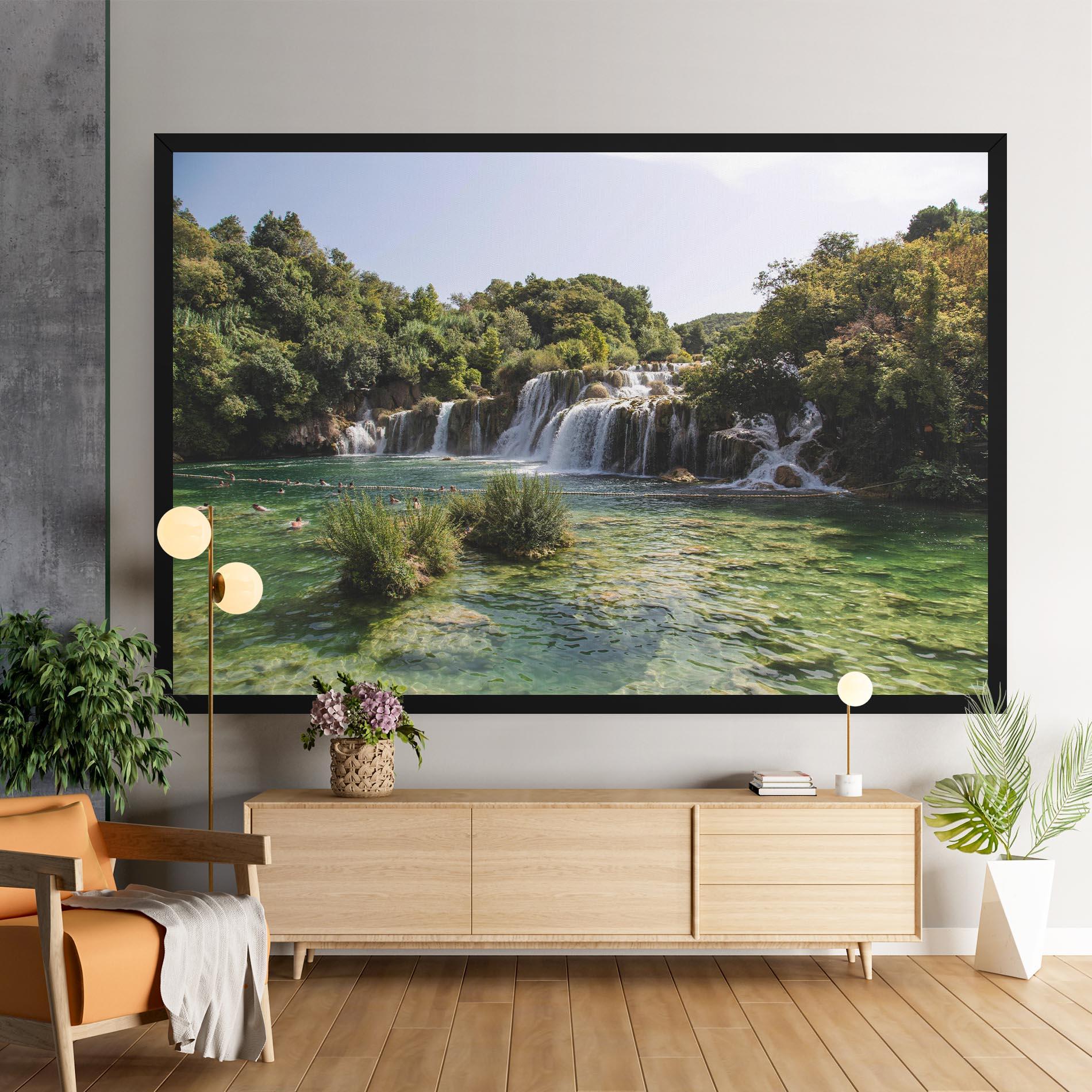Leinwandbild Green Waterfall mockup 9