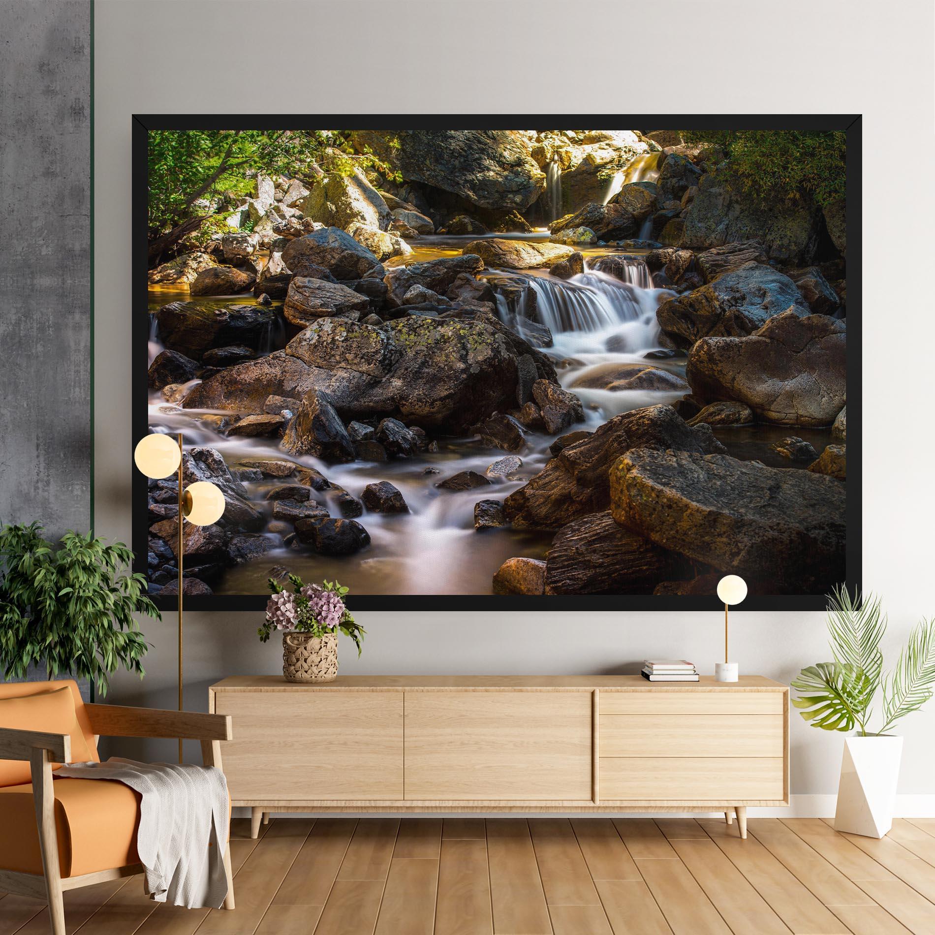 Leinwandbild Nature Rocks Waterfall mockup 9